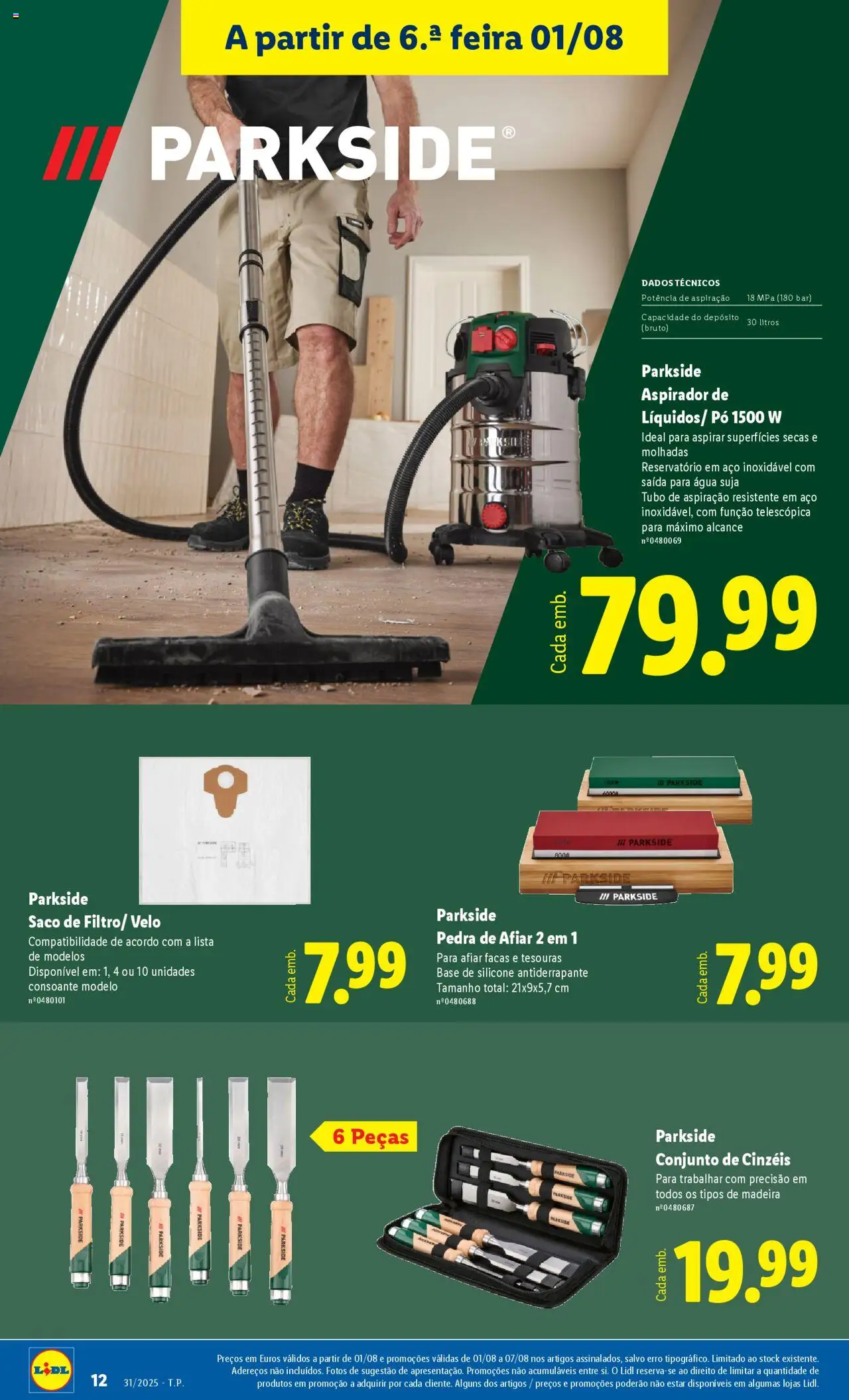 Lidl Novidades │ válido de 28.07.2025 | Página: 12 | Produtos: Agua, Aspirador, Pó, Base