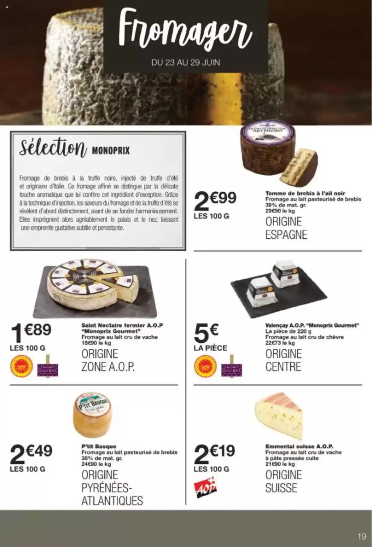  | Page: 19 | Produits: Emmental, Lait, Fromage
