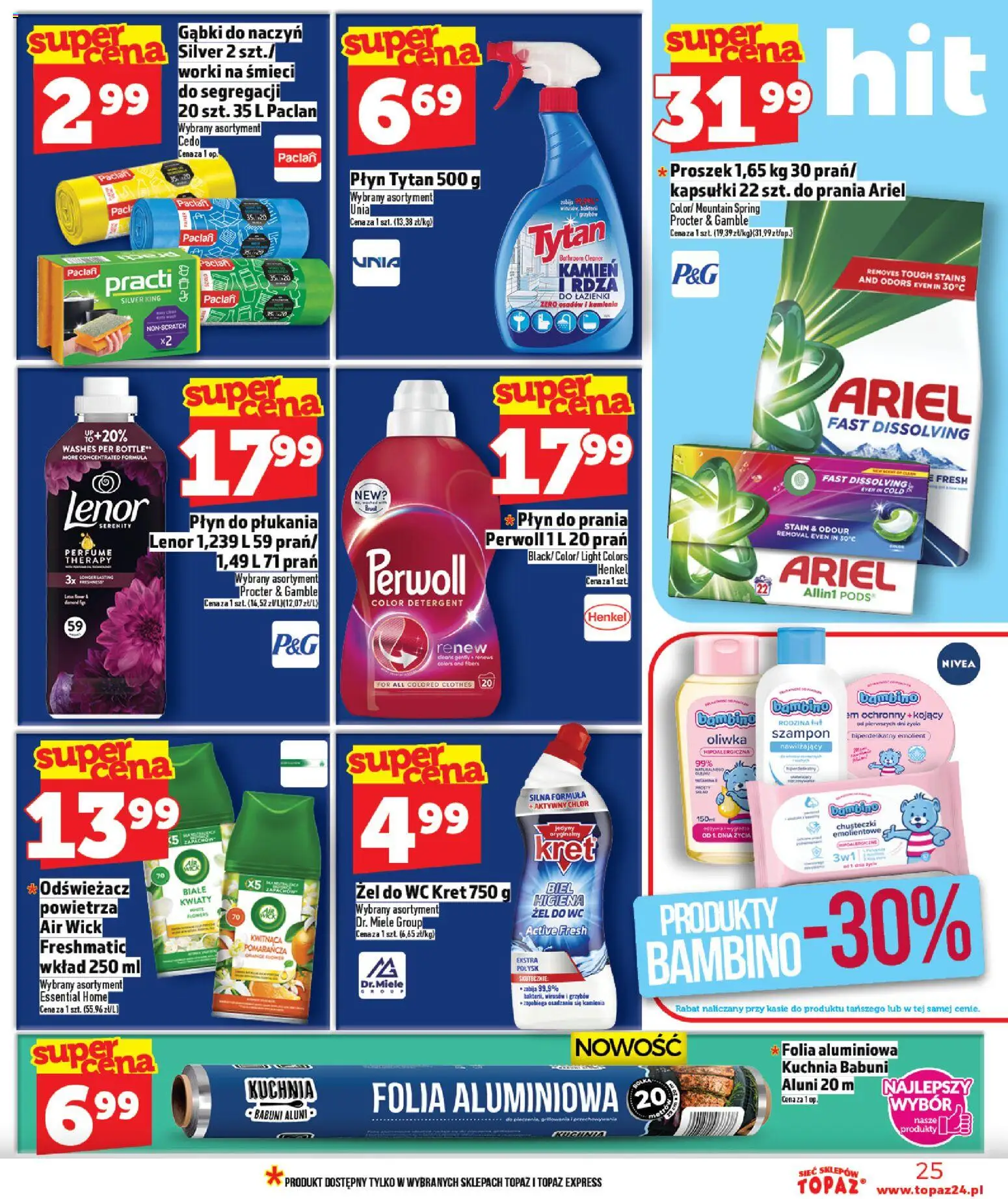Topaz Gazetka od 29.01.2026 | Strona: 25 | Produkty: Cleaner, Szampon, Kwiaty, Detergent