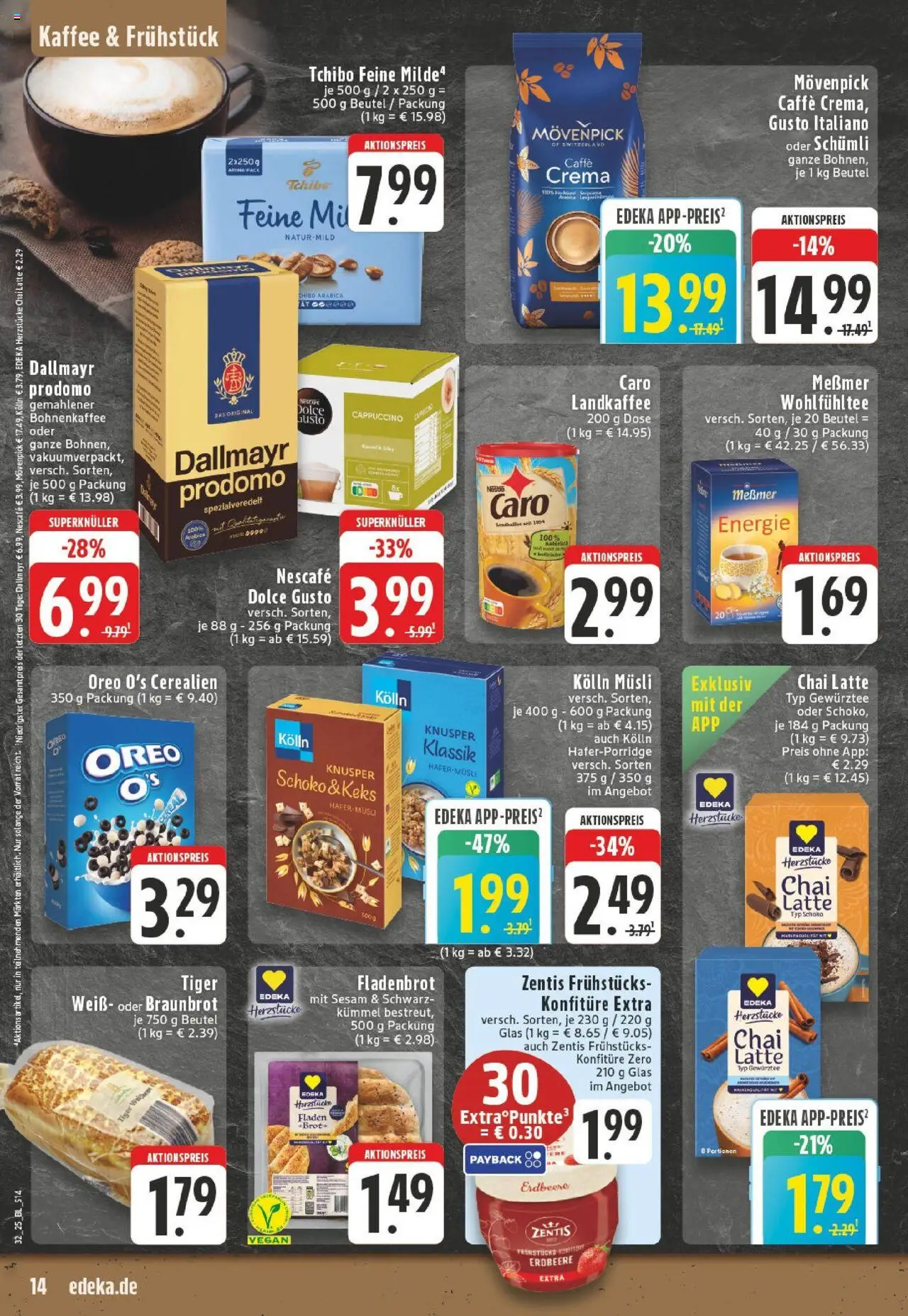 Edeka prospekt Neuss-Meertal	 - gültig ab dem 03.08.2025 | Seite: 14 | Produkte: Musli, Nescafe, Messmer, Dallmayr prodomo