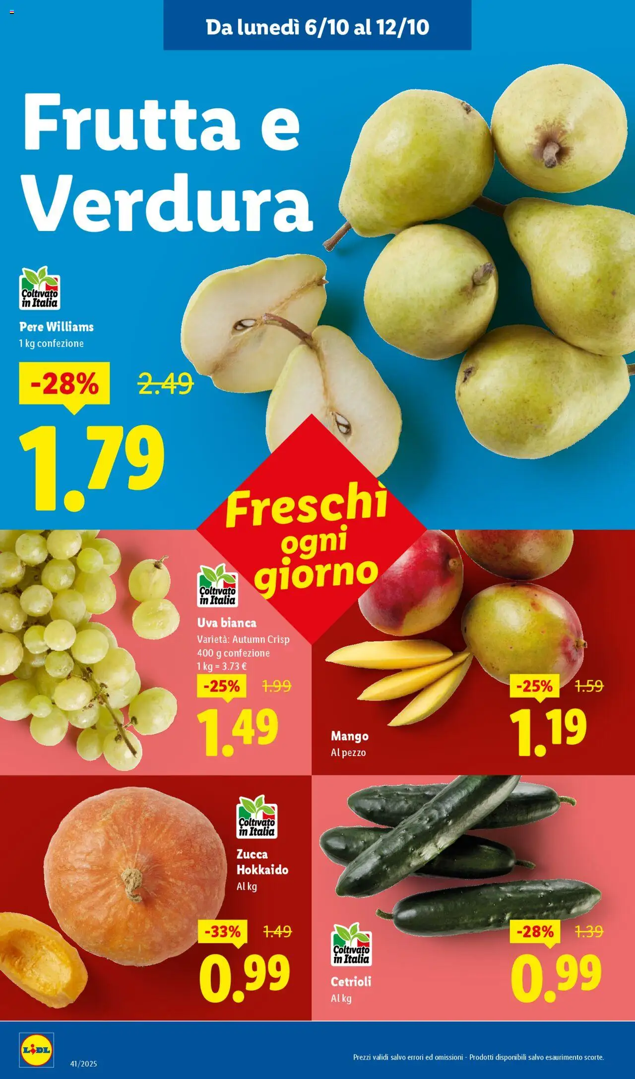 Volantino Lidl del 06.10.2025 | Pagina: 2 | Prodotti: Cetrioli, Frutta, Mango, Zucca