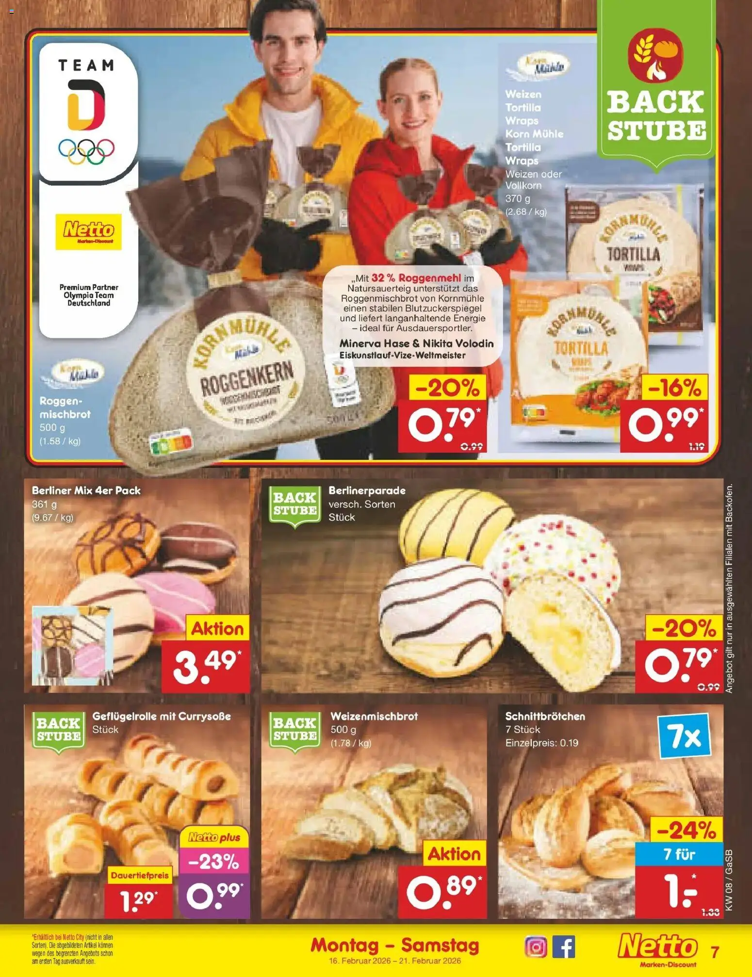 Netto Marken-Discount - Netto: Wochenangebote – gültig ab 16.02.2026 | Seite: 7 | Produkte: Berliner, Mühle