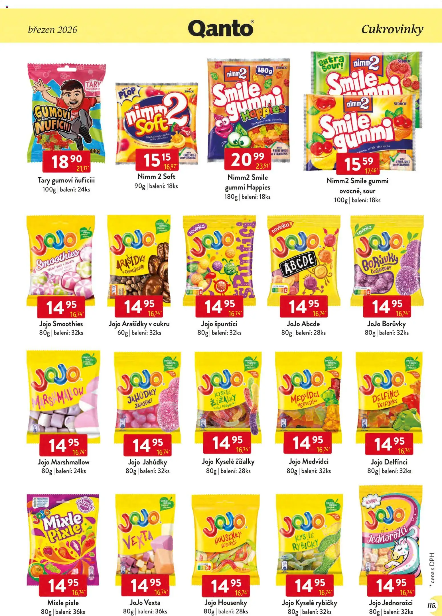 Astur & Qanto leták - Velkoobchod 03/2026 od 01.03.2026 | Strana: 115 | Produkty: Jojo, Marshmallow, Borůvky, Cukr