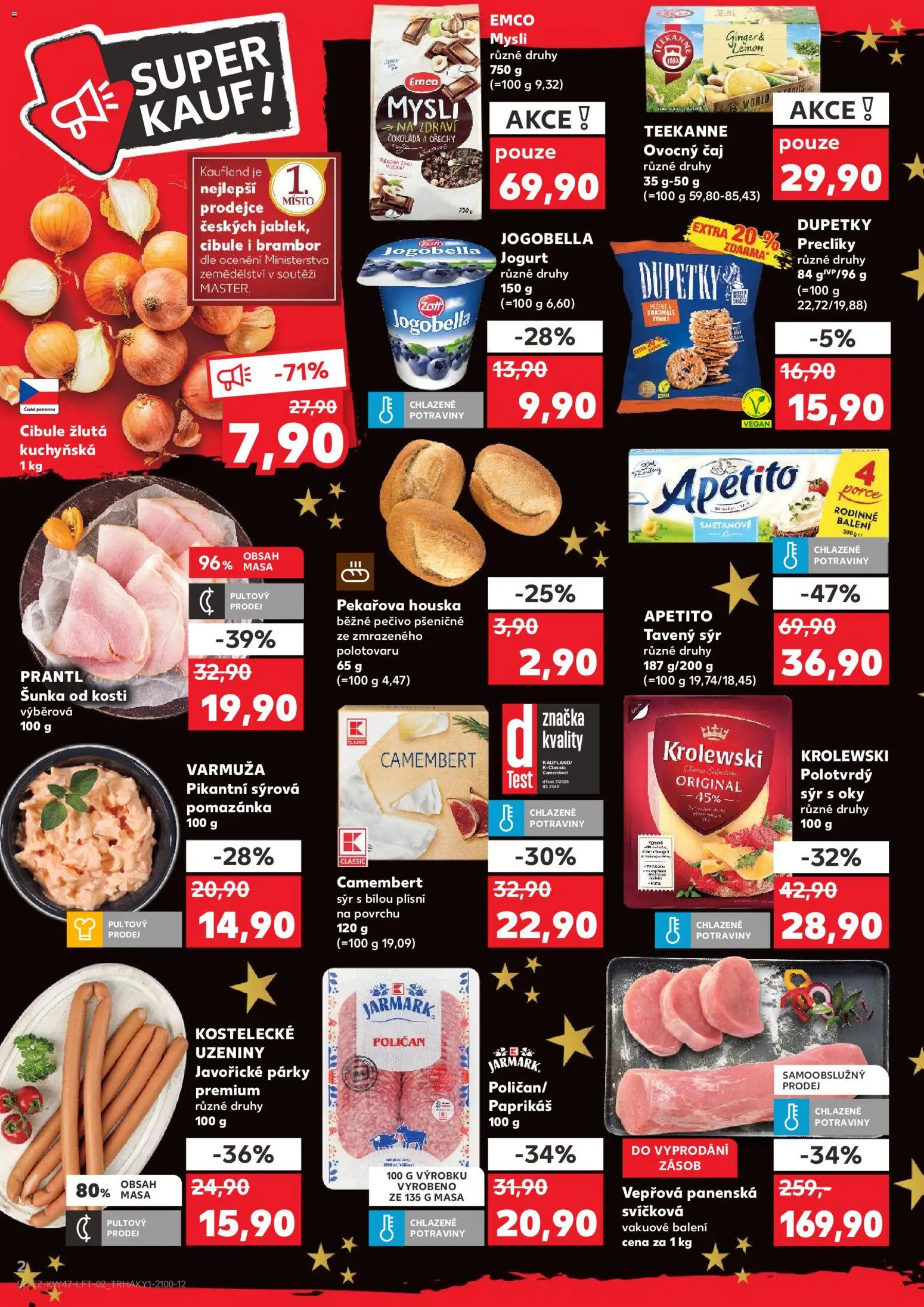 Kaufland leták - Plzeň Bory od 19.11.2025 | Strana: 2 | Produkty: Jogurt, Šunka, Teekanne, Camembert