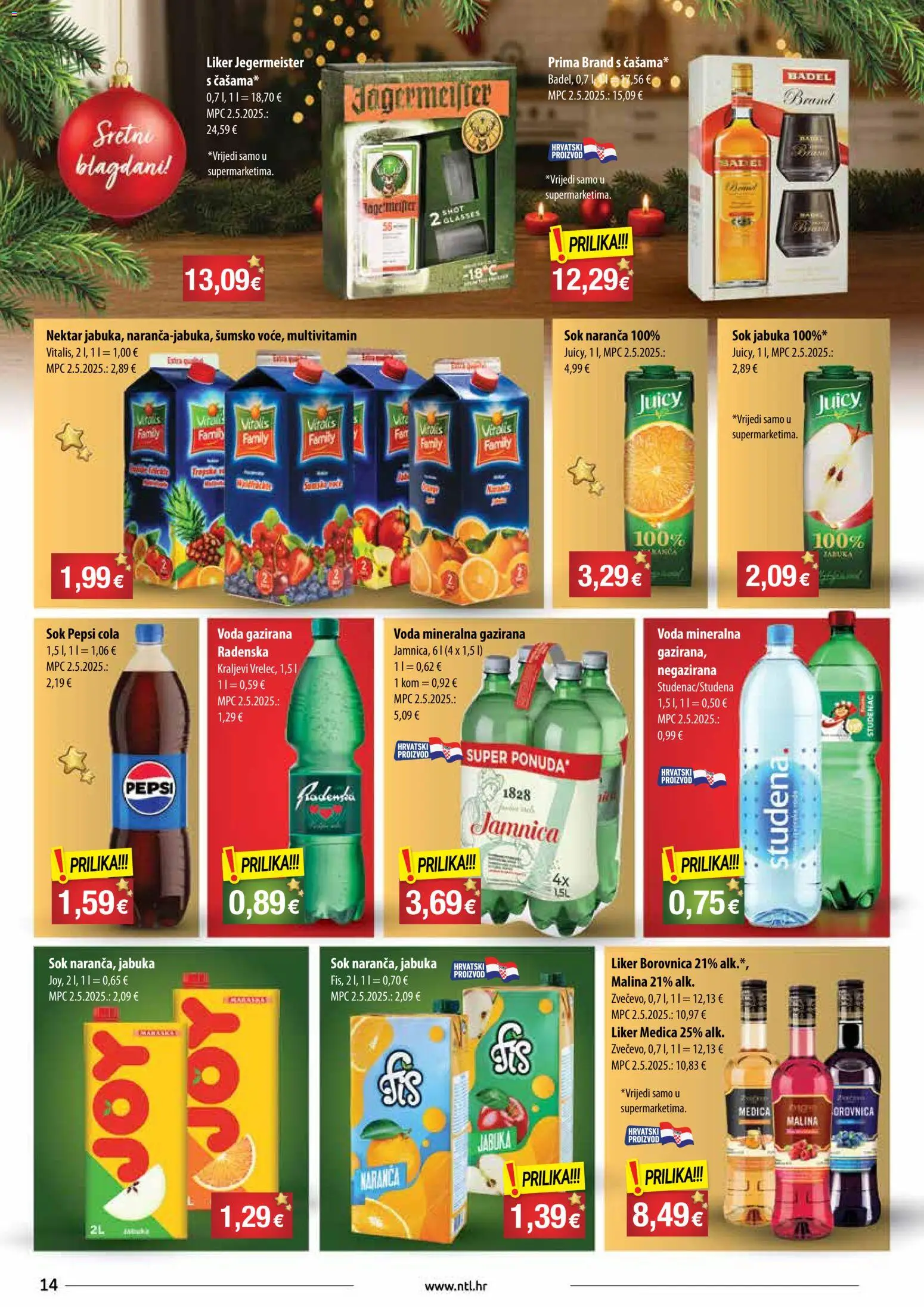 NTL katalog | vrijedi od 17.12.2025 | Stranica: 14 | Proizvodi: Pepsi, Sok, Voda, Liker