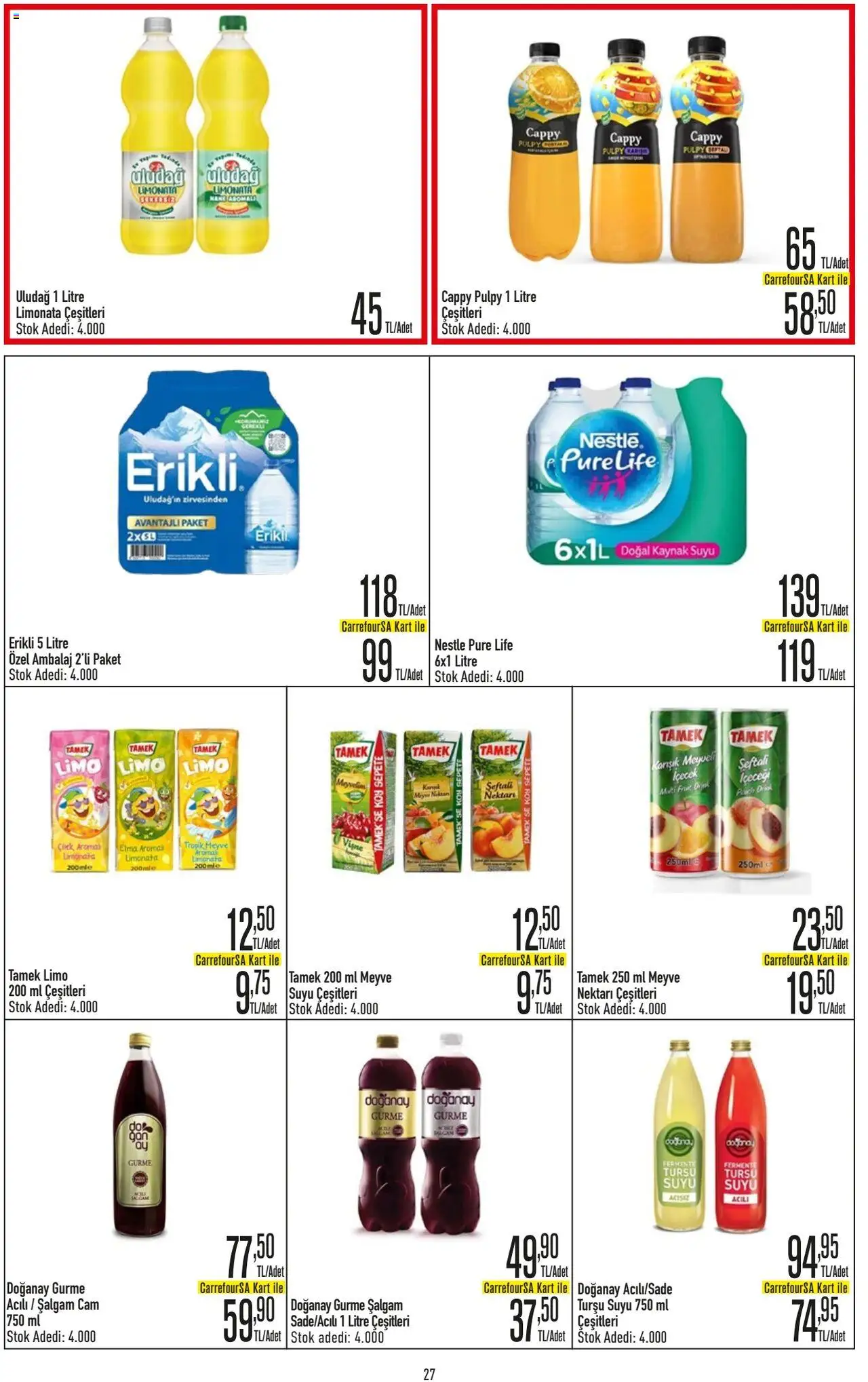 CarrefourSA Katalog - 12.09.2025 tarihinden itibaren geçerlidir | Sayfa: 27 | Ürünler: Şalgam, Vişne, Şeftali, Nane
