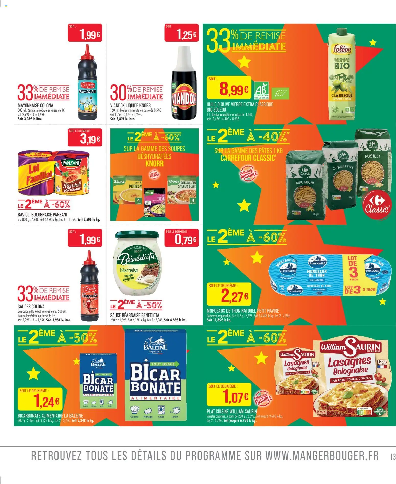 {H1} | Page: 15 | Produits: Thon au naturel, Huile d'olive vierge, Mayonnaise, Huile