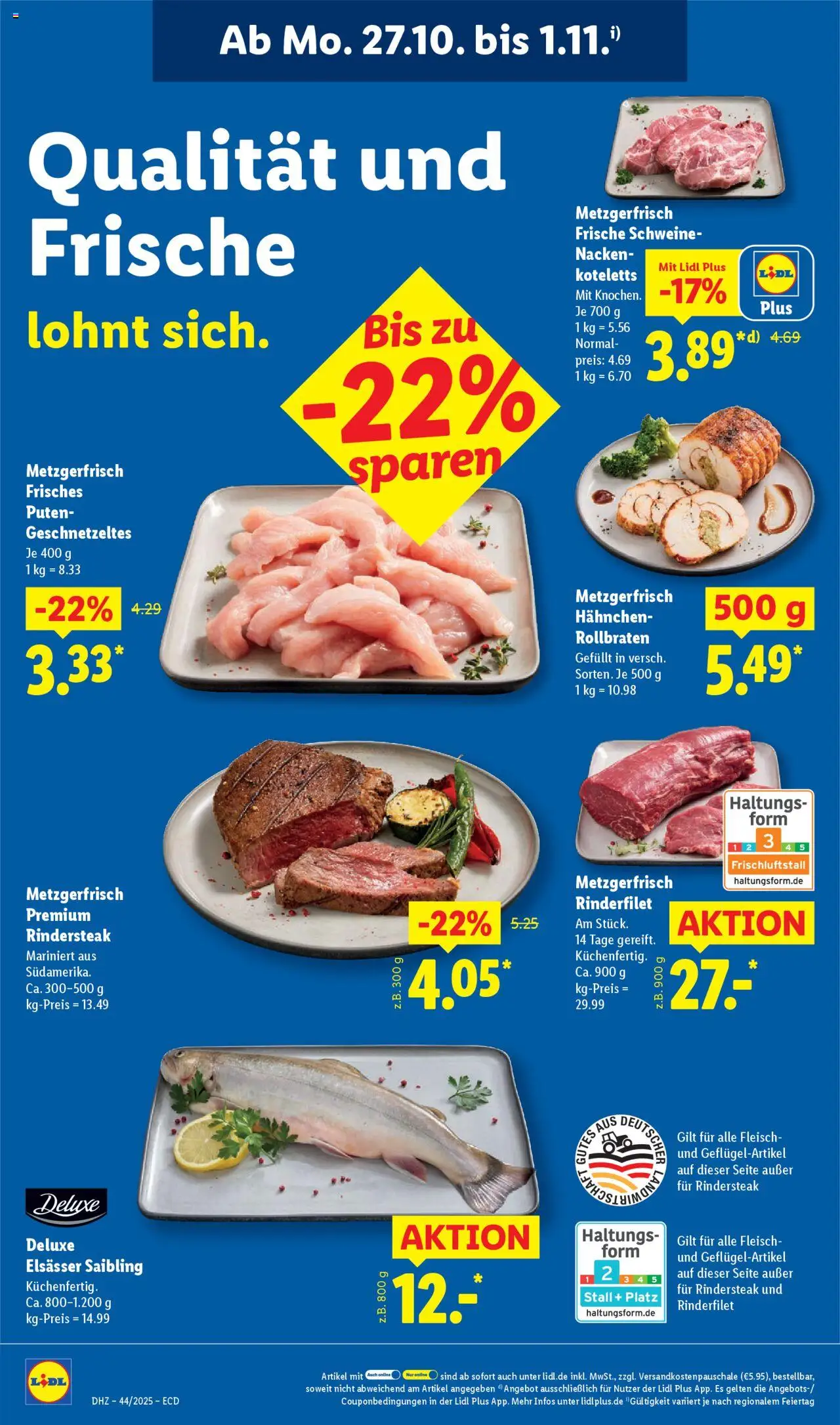 Lidl - Prospekt – gültig ab 27.10.2025 | Seite: 18 | Produkte: Hahnchen, Rinderfilet, Fleisch