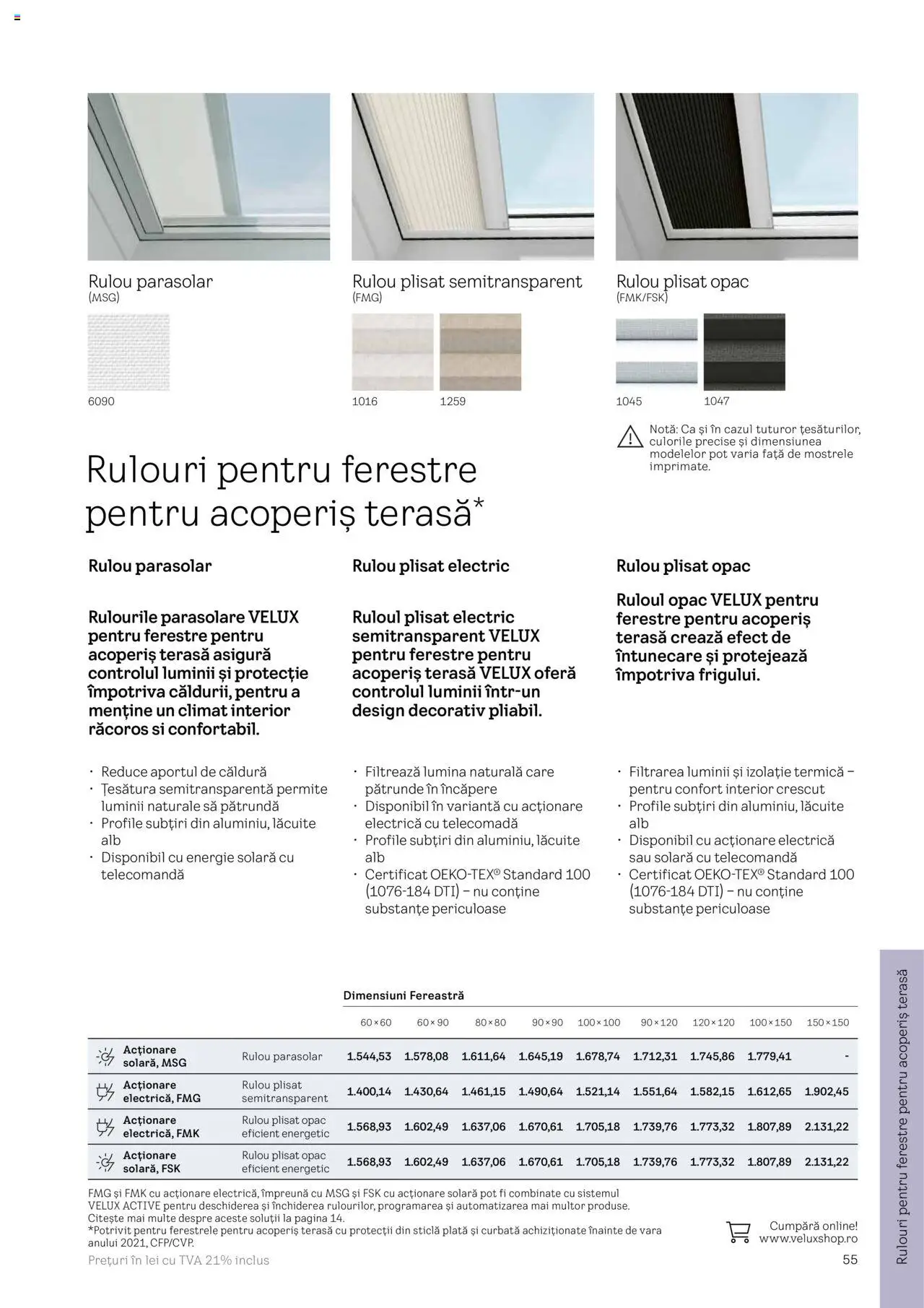 Noul catalog Velux – valabil de la 25.02.2025 | Pagină: 55 | Produse: Tavuk suyu, Fereastră