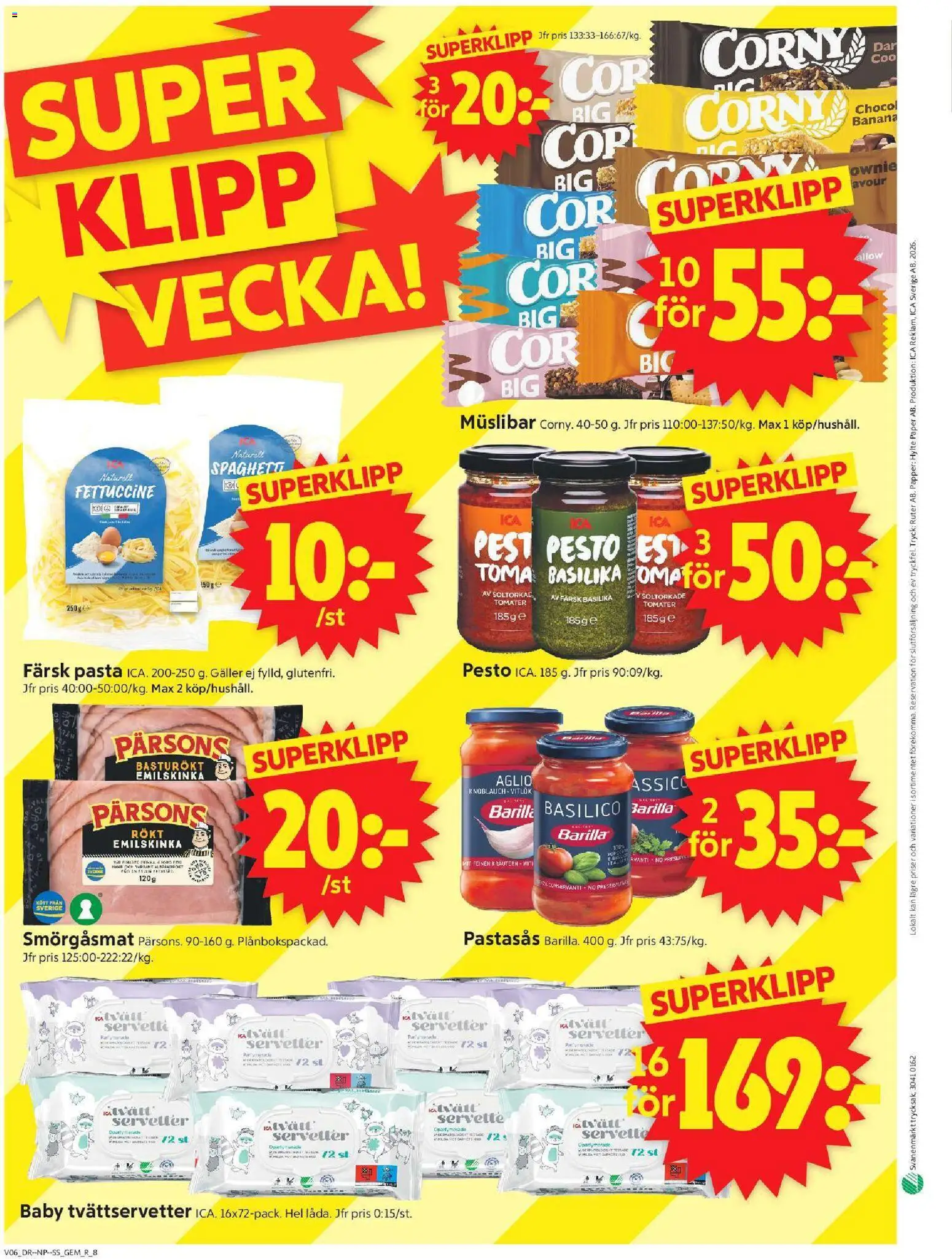 ICA Supermarket reklamblad aktuell från 02.02.2026 | Sida: 10 | Produkter: Vitlök, Spaghetti, Papper, Basilika