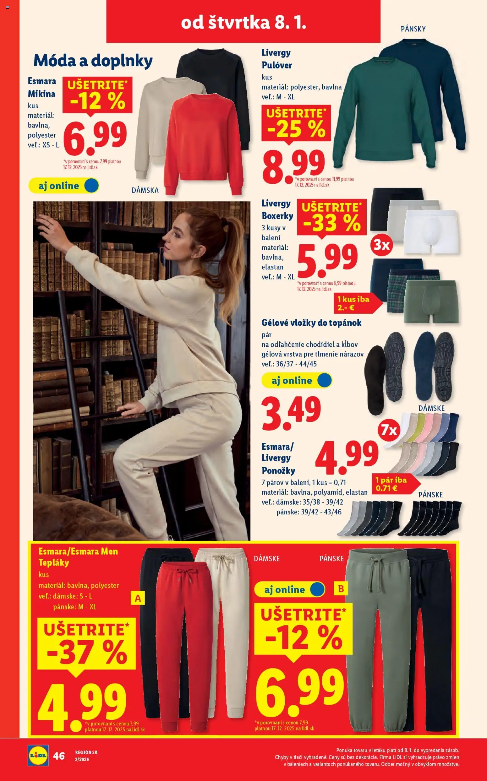 Nové Lidl akcie – leták je platný od 05.01.2026 | Strana: 75 | Produkty: Mikina, Ponožky, Boxerky