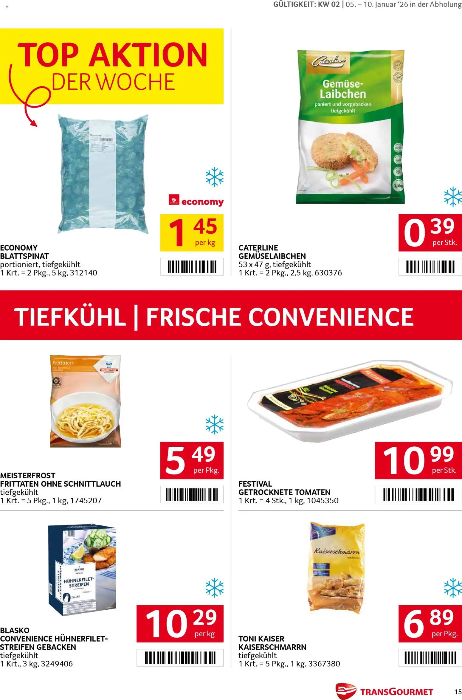 Transgourmet Flugblatt gültig ab 05.01.2026 | Seite: 15 | Produkte: Gemüse, Tomaten