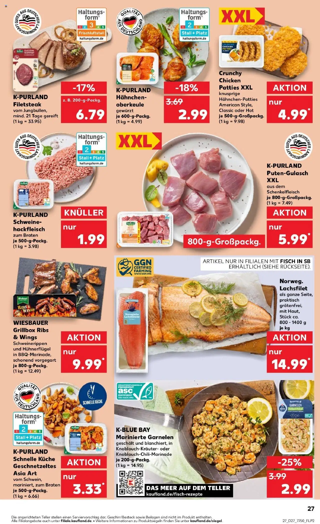 Kaufland prospekt Burgthann	 - gültig ab dem 03.07.2025 | Seite: 27 | Produkte: Hahnchen, Küche, Steak, Hackfleisch