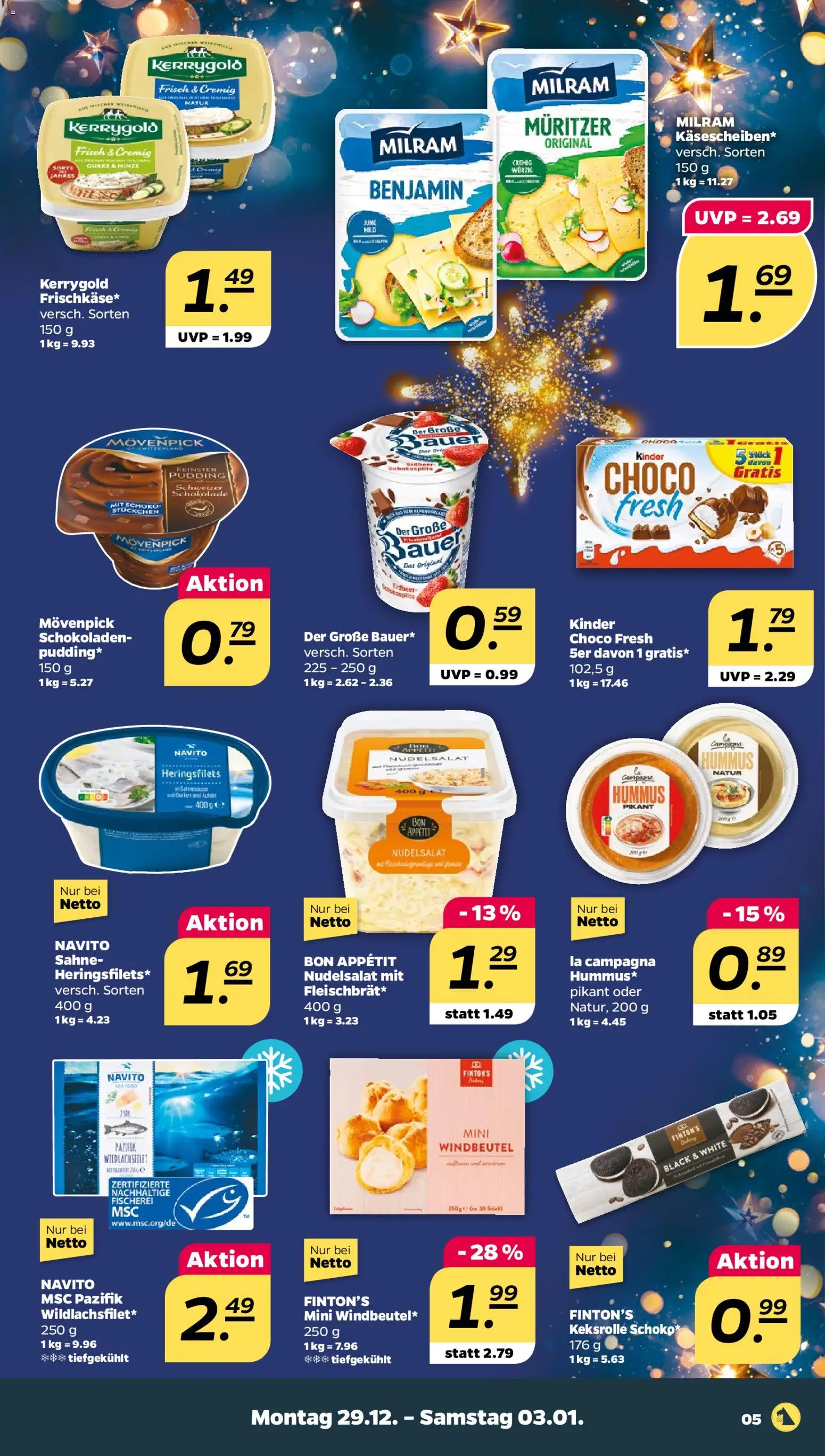 Netto Prospekt 	 – gültig ab 29.12.2025 | Seite: 5 | Produkte: Schokolade, Milram, Sahne, Gurken