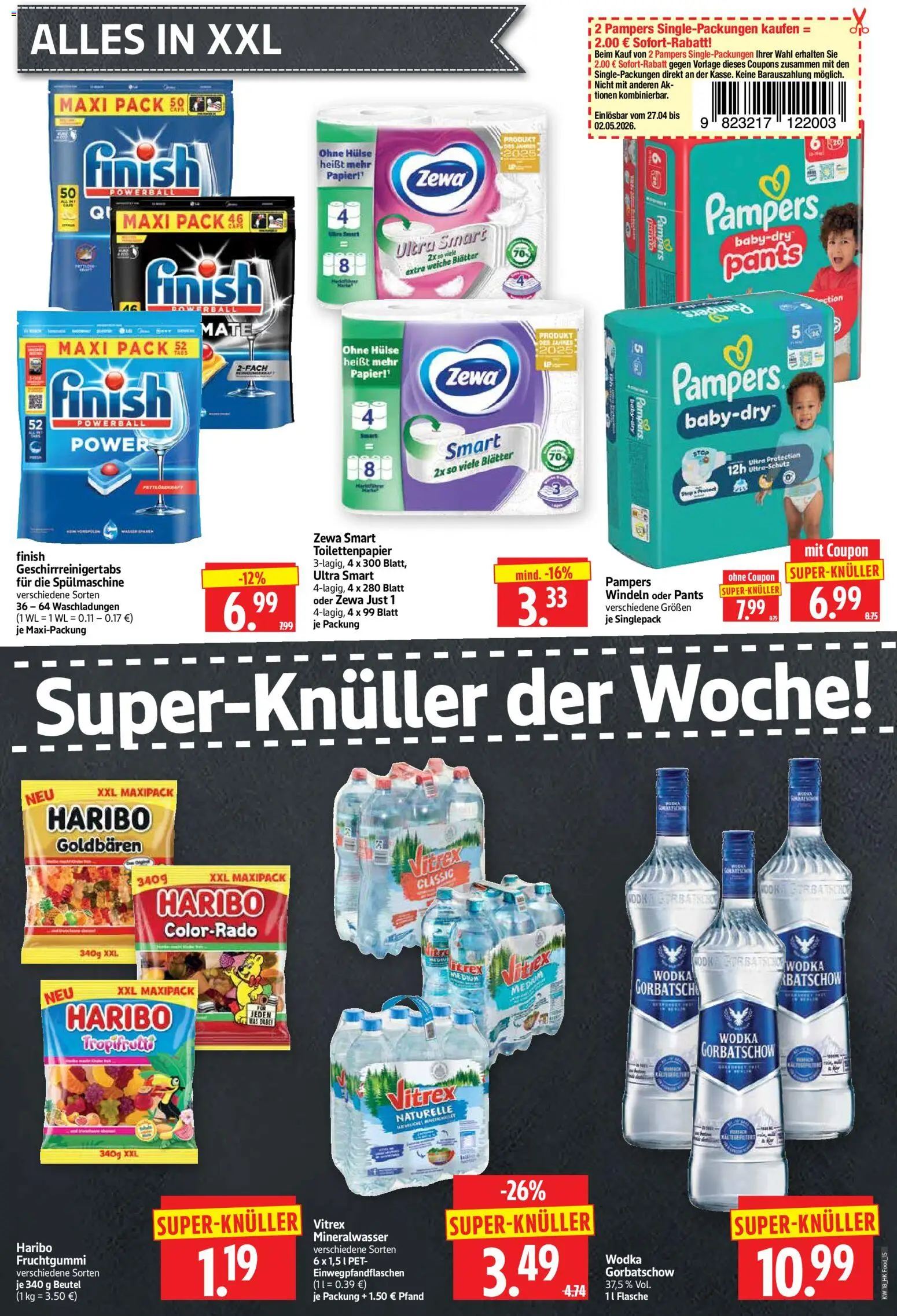 HERKULES Prospekt 	 – gültig ab 27.04.2026 | Seite: 15 | Produkte: Haribo, Zewa, Finish, Toilettenpapier