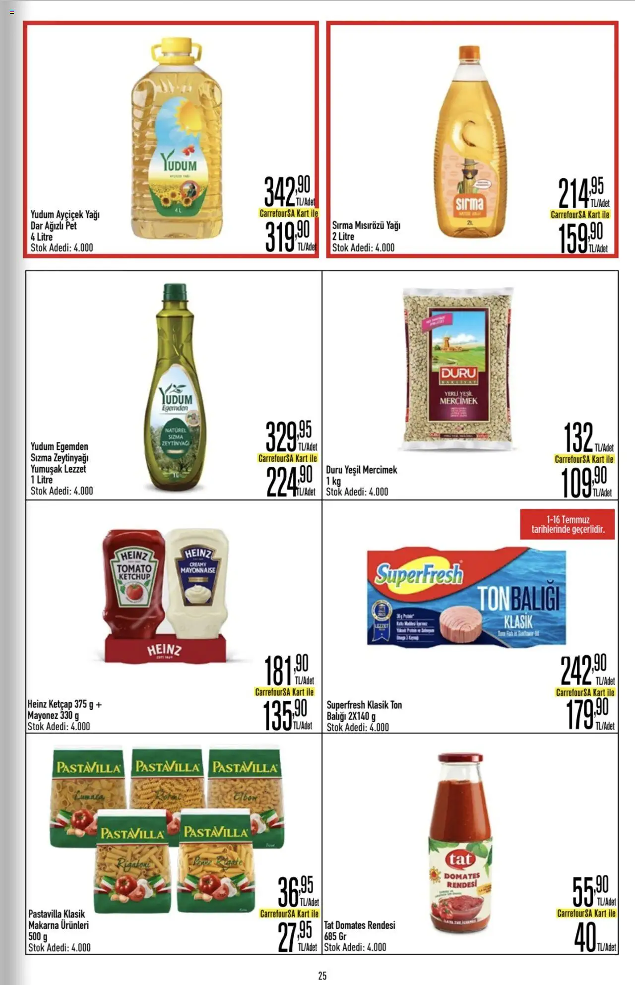 CarrefourSA Katalog - 26.06.2025 tarihinden itibaren geçerlidir | Sayfa: 25 | Ürünler: Ravioli, Domates, Ketçap, Mayonez