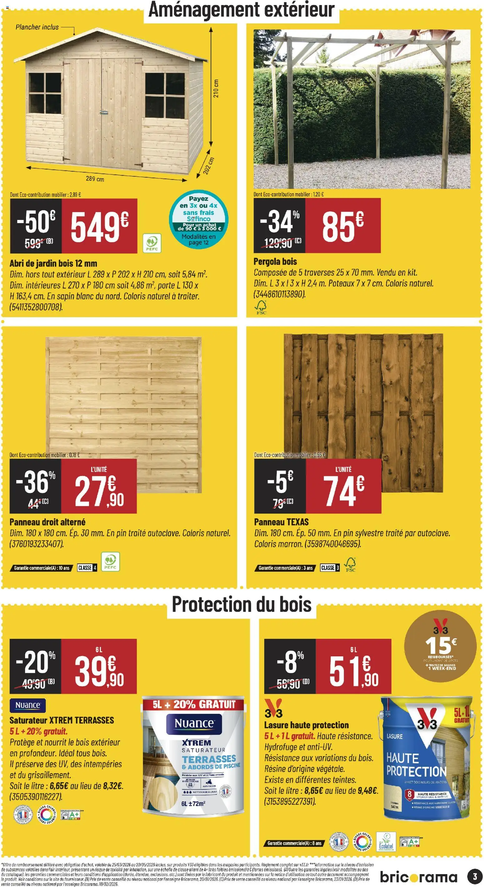 {H1} | Page: 3 | Produits: Couches, Porte, Pergola, Abri de jardin