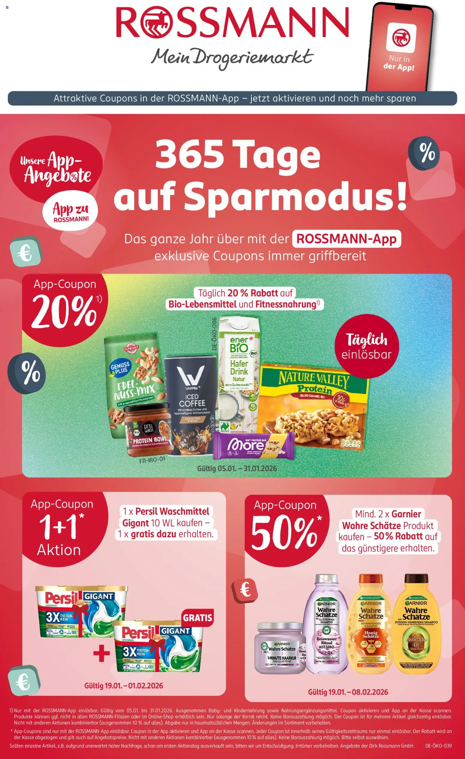 Rossmann App-Angebote – gültig ab 19.01.2026 | Seite: 1 | Produkte: Öl, Kaffee, Waschmittel, Persil