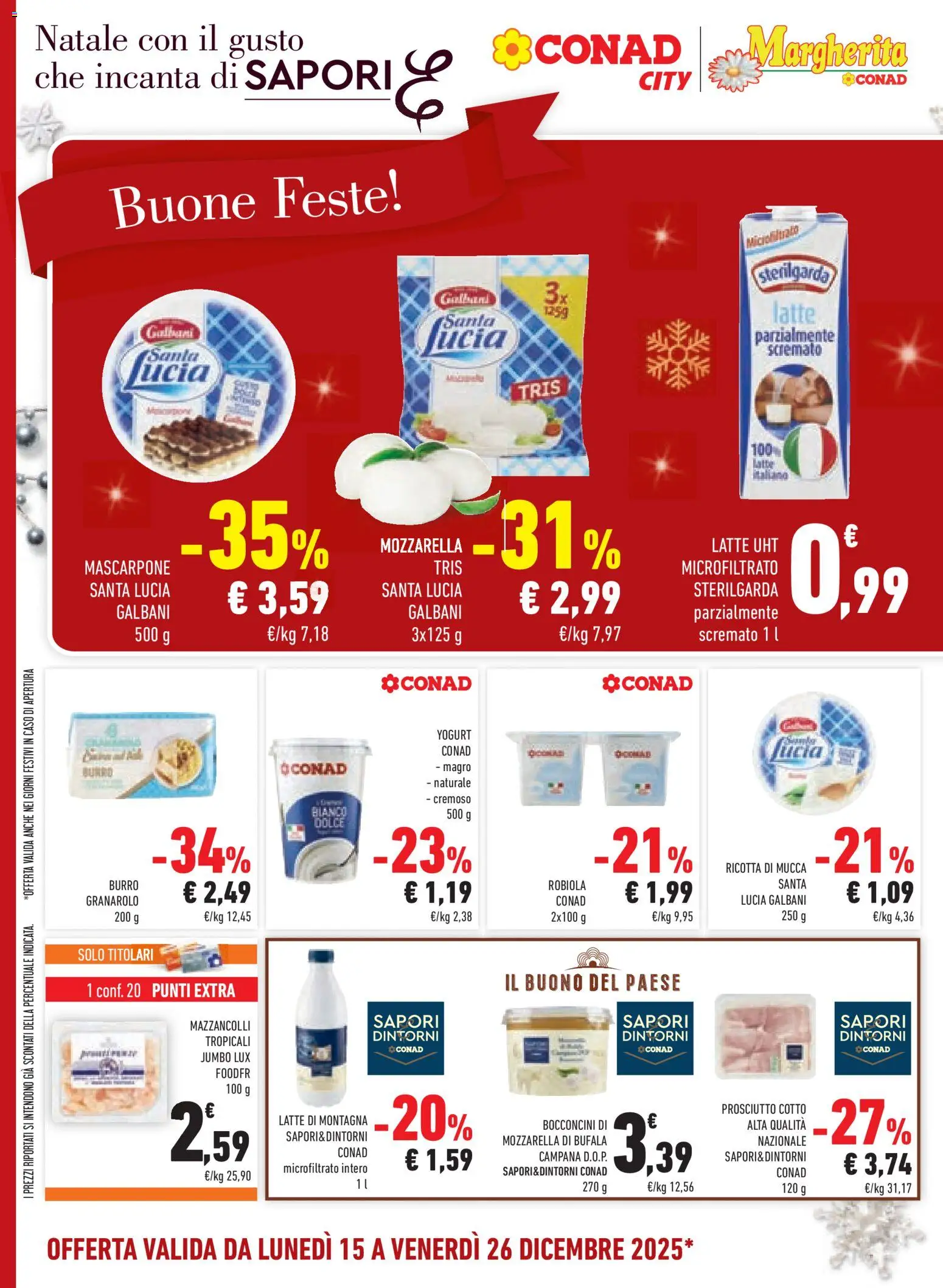 Volantino Conad del 15.12.2025 | Pagina: 18 | Prodotti: Yogurt, Latte, Latte parzialmente scremato, Robiola