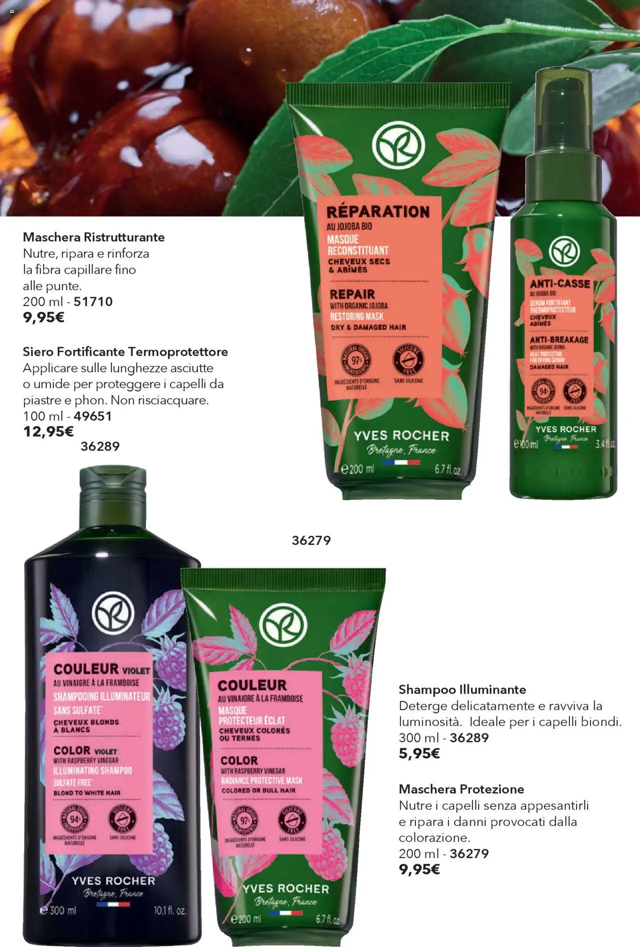 Volantino Yves Rocher del 31.07.2025 | Pagina: 72 | Prodotti: Illuminante, Shampoo, Maschera, Silicone