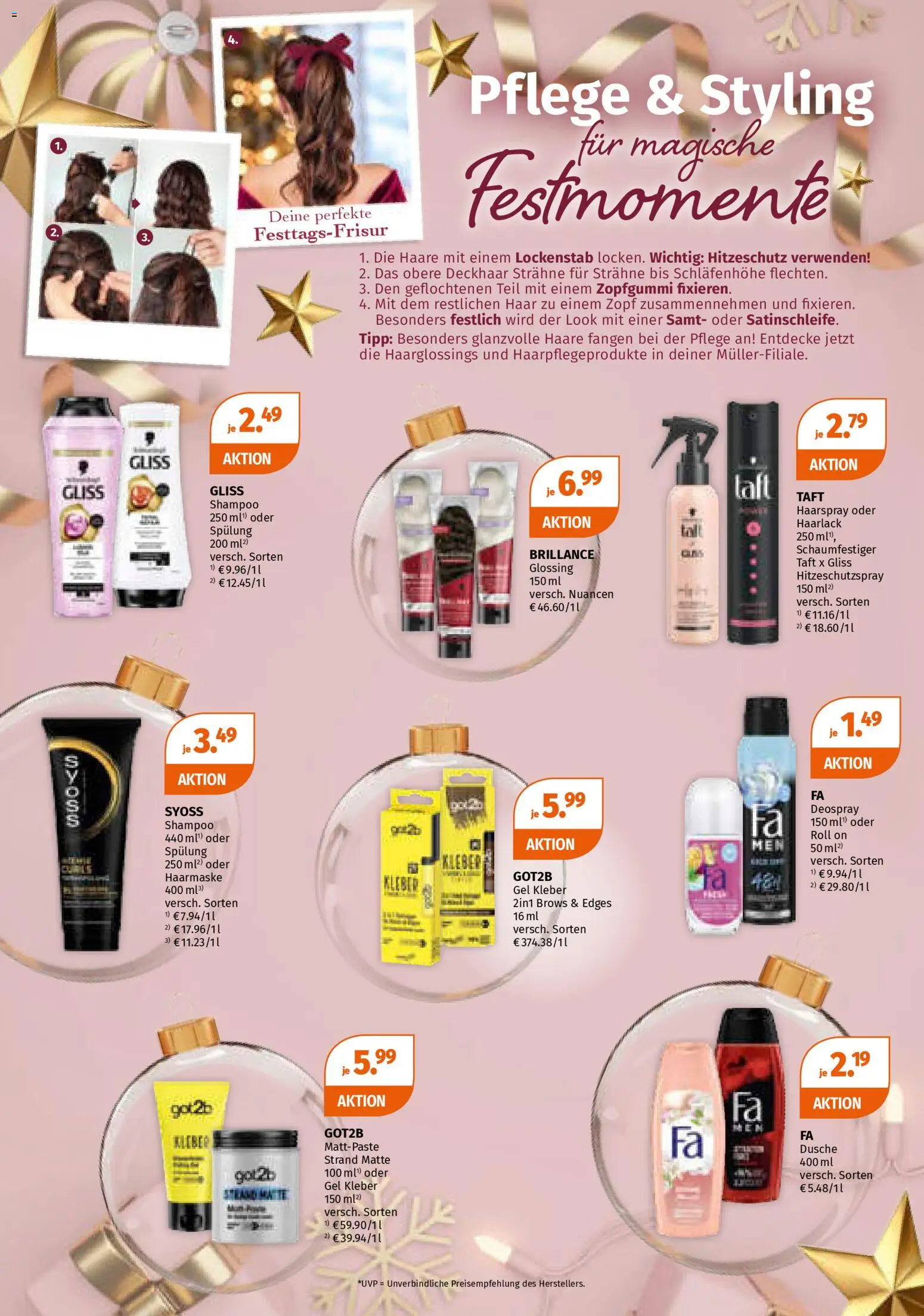 Müller Weihnachtsfreude schenken gültig ab 15.12.2025 | Seite: 20 | Produkte: Dusche, Shampoo, Spülung, Haarmaske