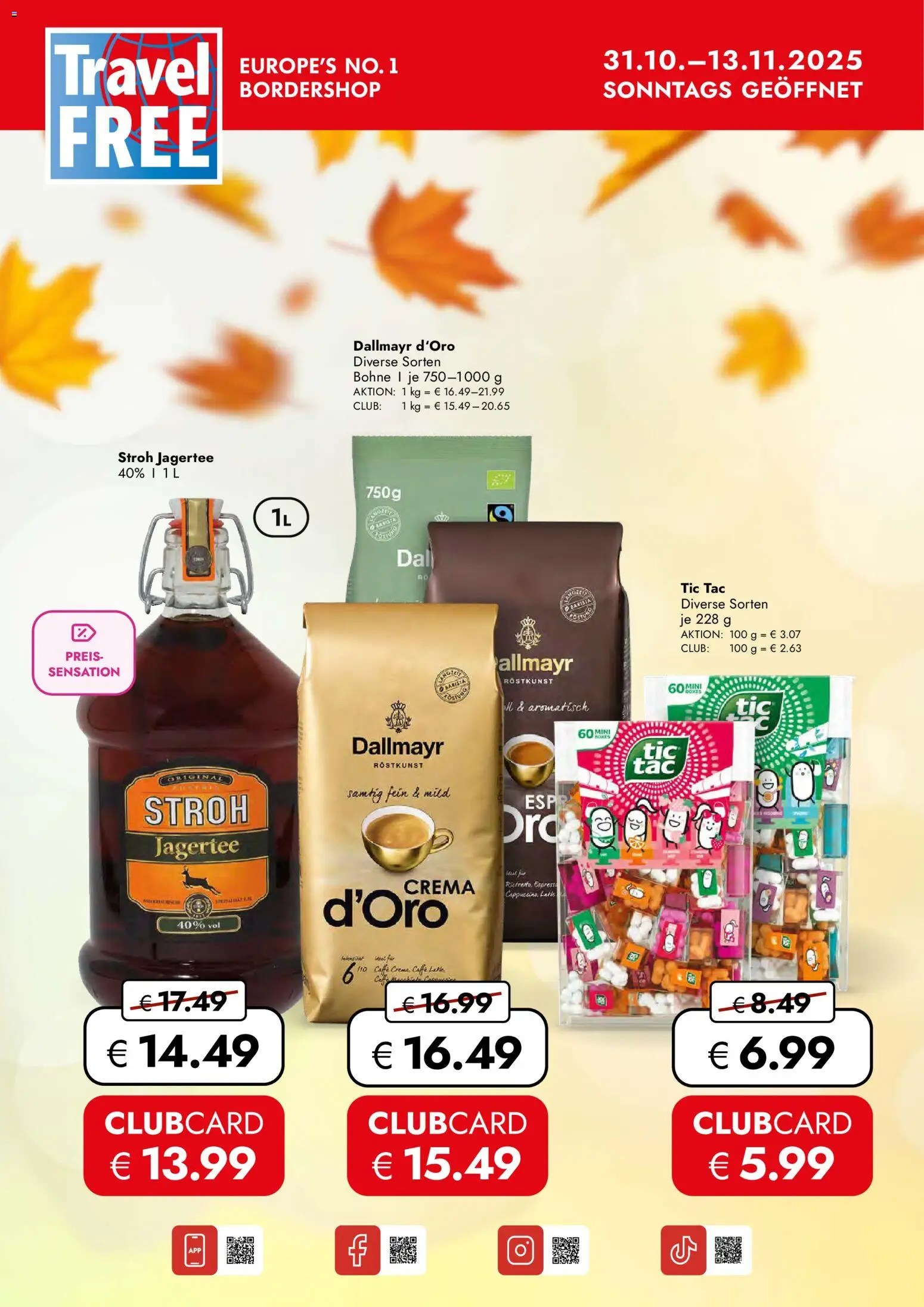 Travel Free  Aktionsangebote – gültig ab 31.10.2025 | Seite: 1 | Produkte: Dallmayr