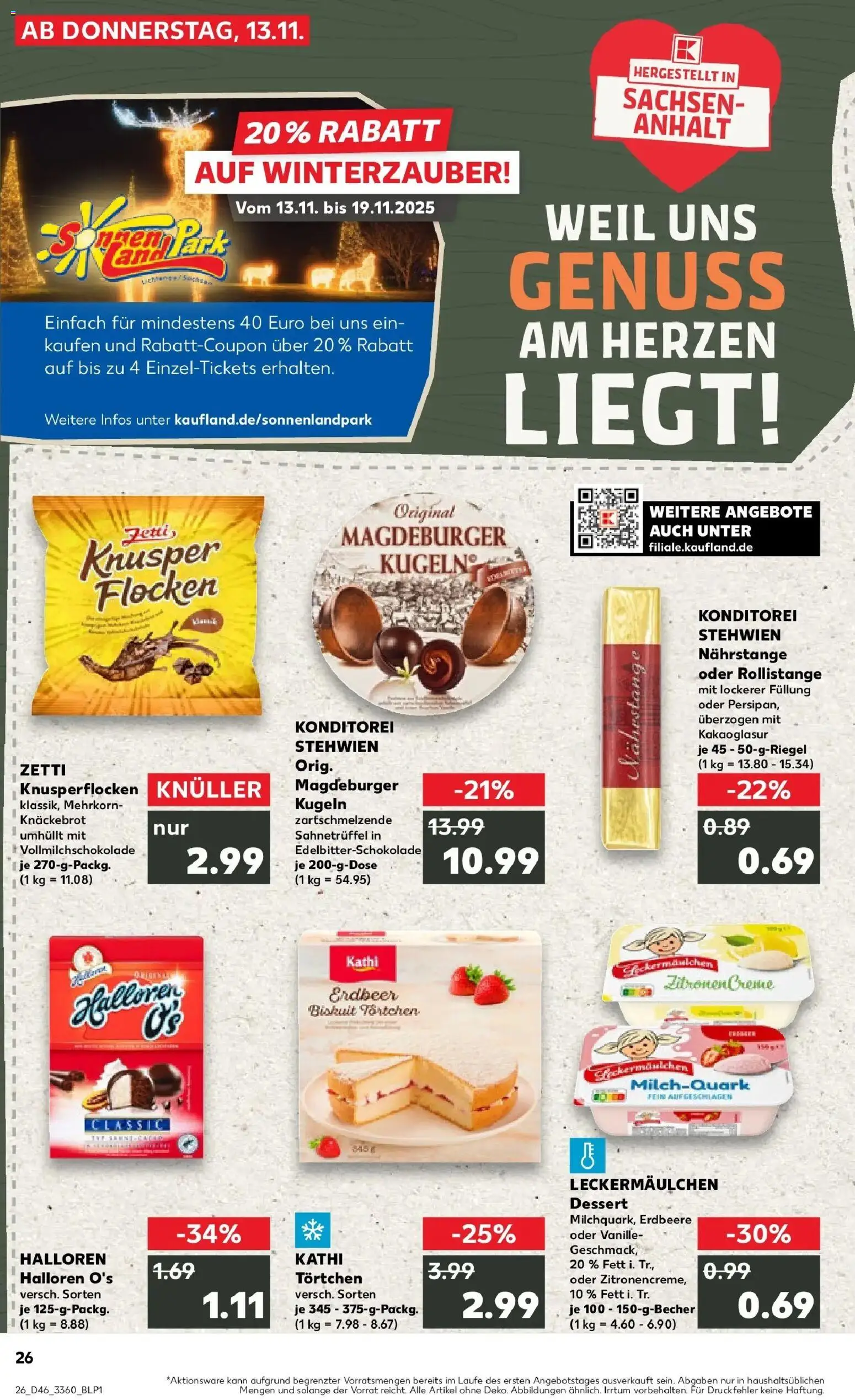 Kaufland prospekt Merseburg	 – gültig ab 13.11.2025 | Seite: 26 | Produkte: Creme, Flocken, Zitronen