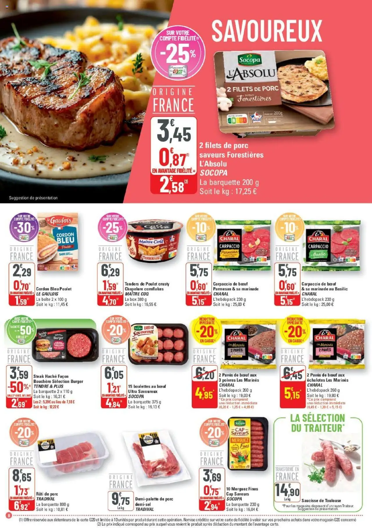  | Page: 9 | Produits: Merguez, Carpaccio de bœuf, Cordon bleu, Chapelure
