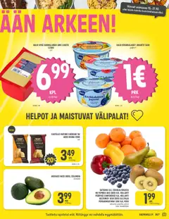 Halpa Halli-mainoslehti voimassa 15.10.2025 alkaen | Sivu: 3 | Tuotteet: Satsuma, Avokado, Cheddar, Kiivi