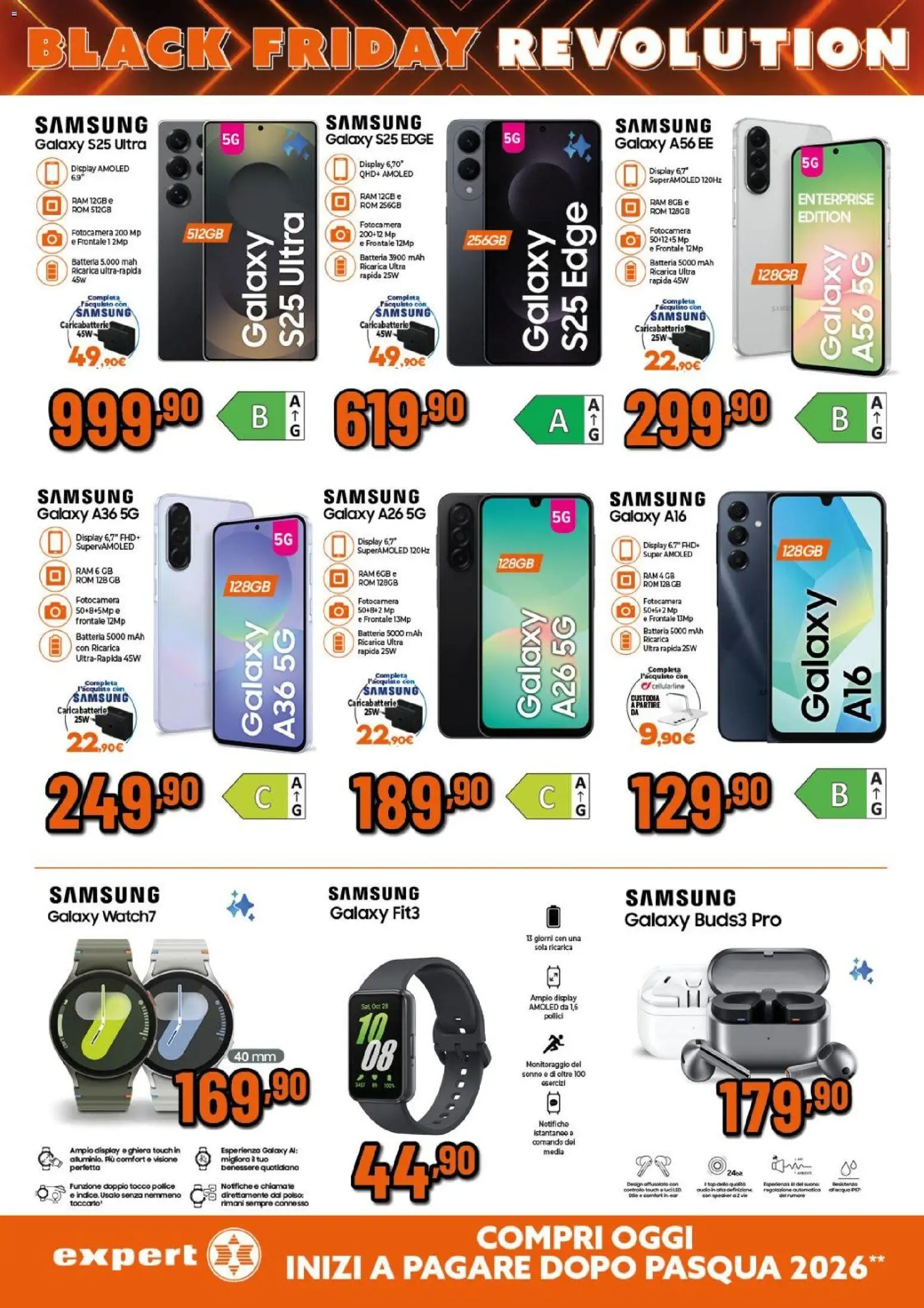 Volantino Expert del 17.11.2025 | Pagina: 2 | Prodotti: Fotocamera, Batteria, Caricabatterie, Samsung