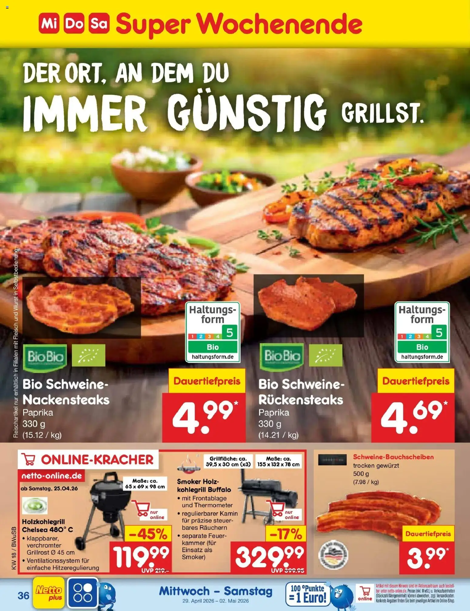 Netto Marken-Discount Prospekt Stemwede-Dielingen	 – gültig ab 27.04.2026 | Seite: 50 | Produkte: Nackensteaks, Thermometer, Paprika, Wurst