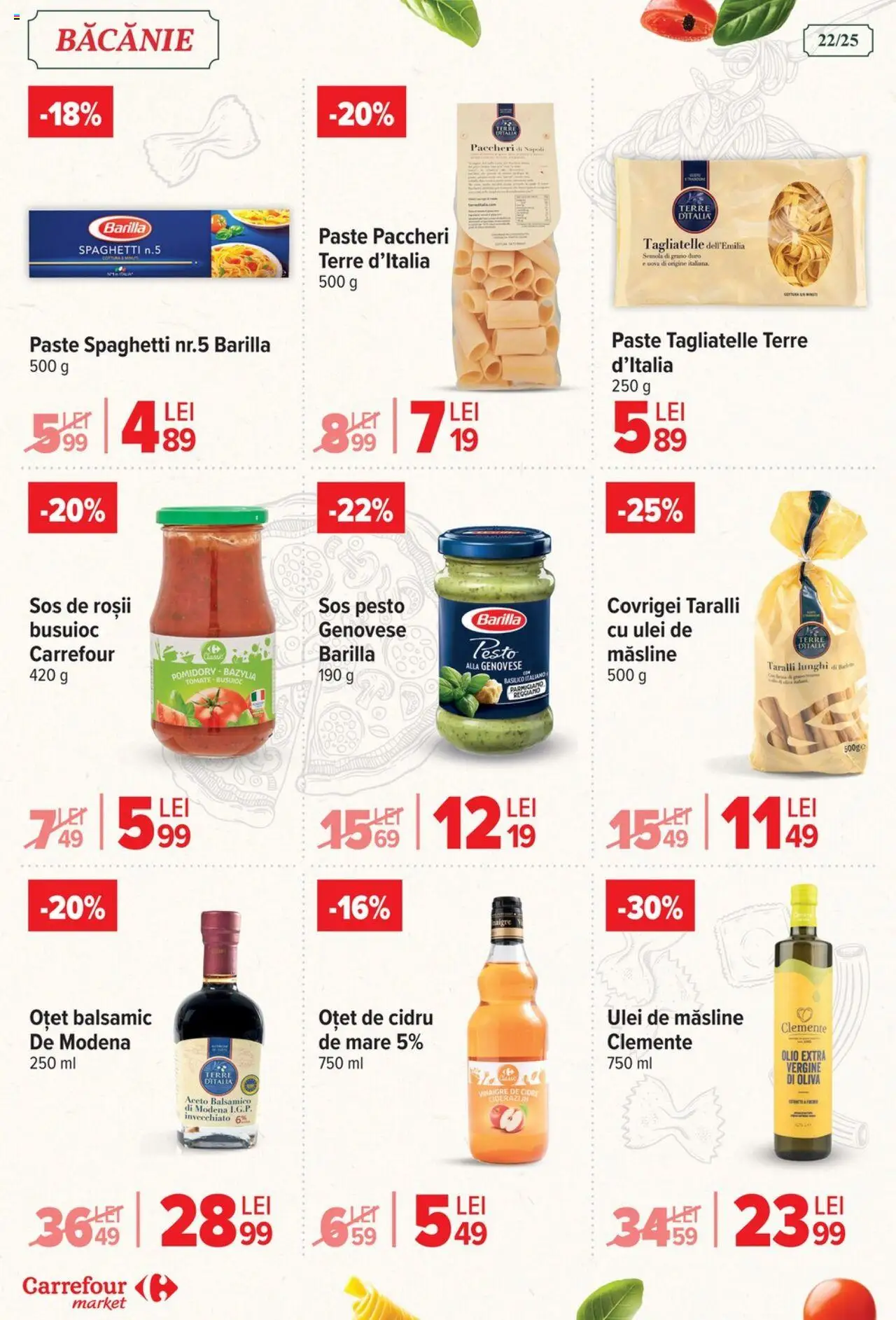 Carrefour catalog - Market – valabil de la 06.08.2025 | Pagină: 23 | Produse: Măsline, Roșii, Paste, Sos