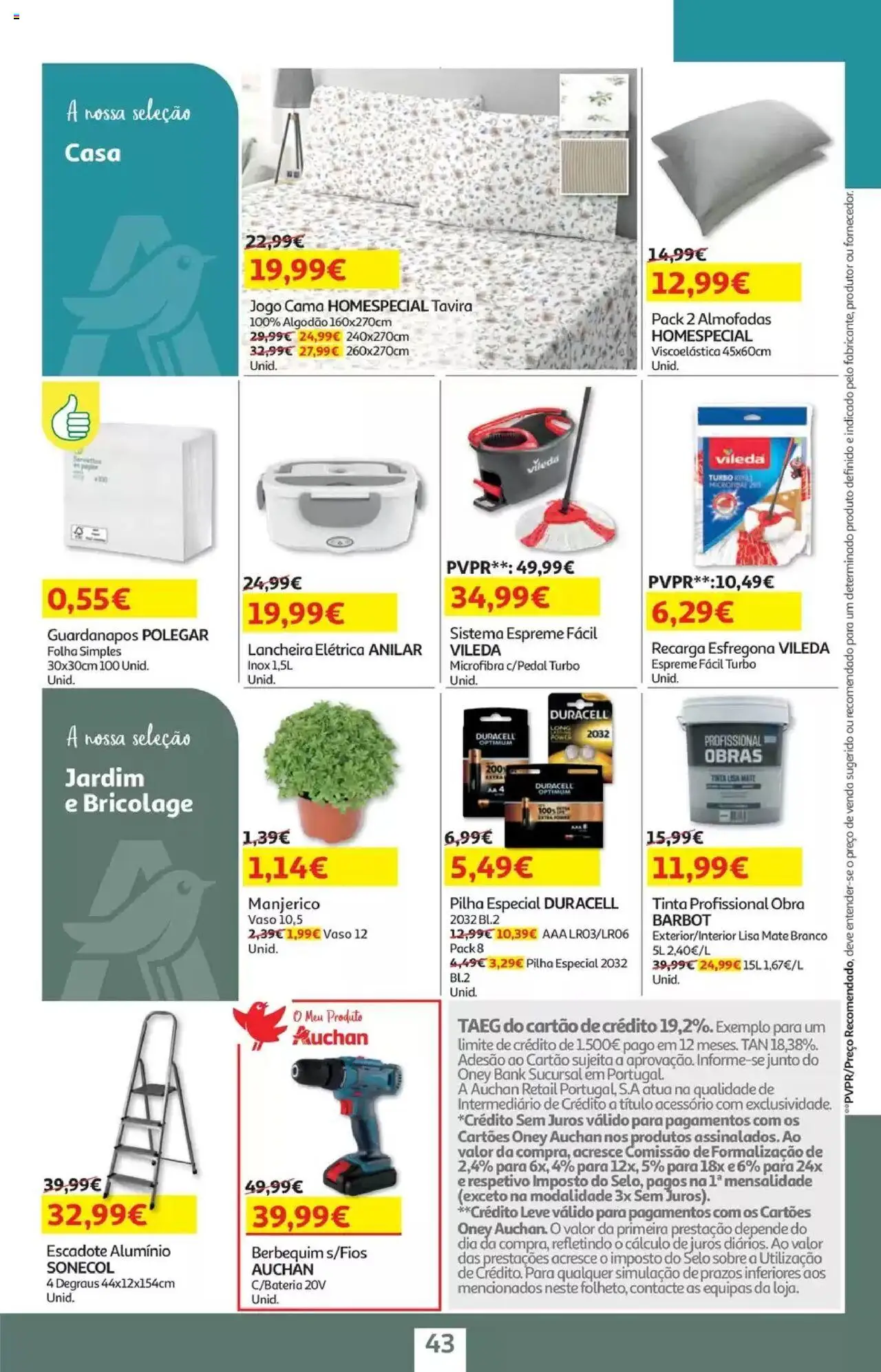 Auchan - Folheto Viagem e Praia │ válido de 02.06.2025 | Página: 43 | Produtos: Algodão, Guardanapos, Cama, Vaso