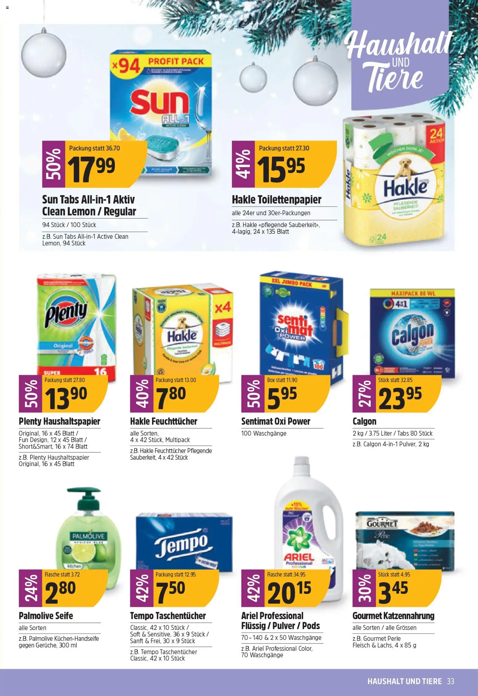 TopCC Aktionen – gültig ab 15.12.2025 | Seite: 33 | Produkte: Box, Pulver, Seife, Toilettenpapier