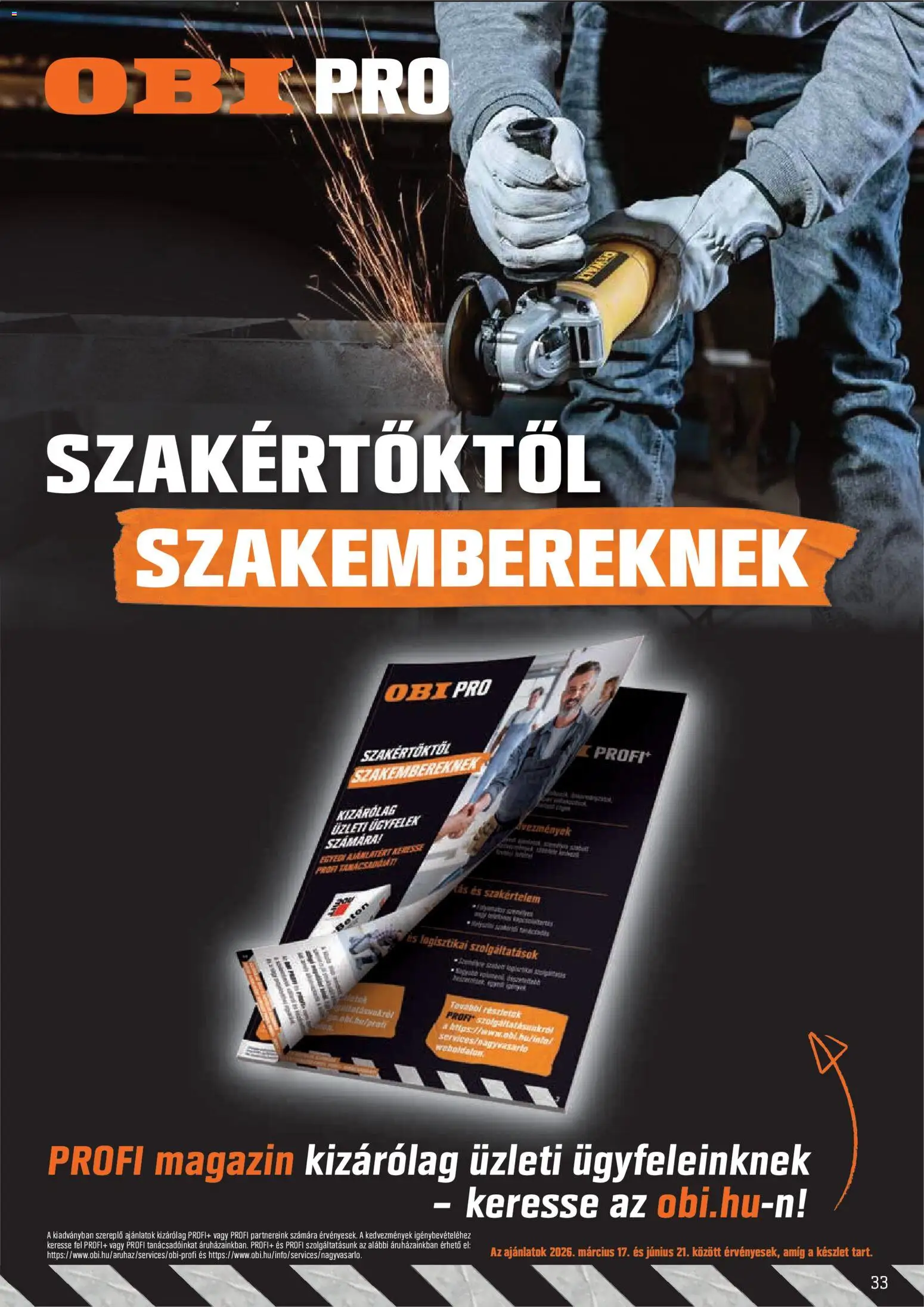 OBI akciós ujság - amely érvényes a következő dátumtól: 31.03.2026 | Oldal: 33 | Termékek: Beton