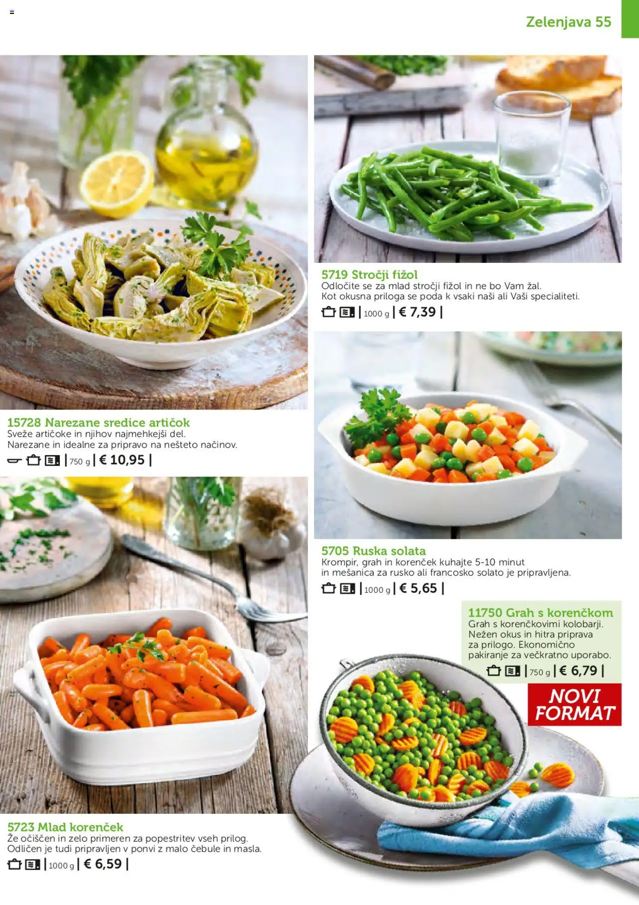 Bofrost katalog │ velja od 01.05.2025 | Stran: 55 | Izdelki: Korencek, Solata, Zelenjava, Grah