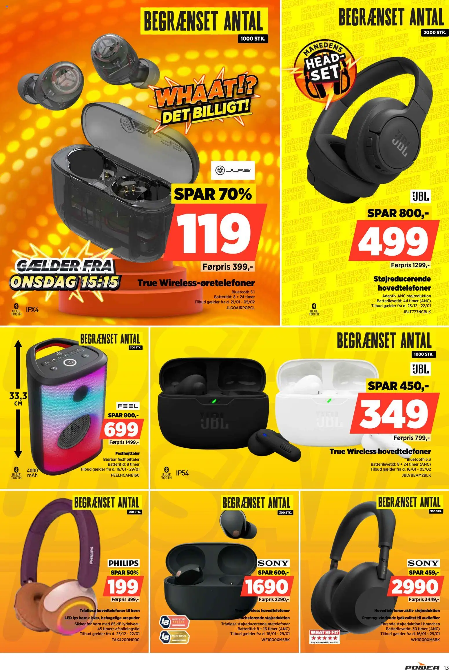 Power tilbudsavis – gyldig fra 16.01.2026 | Side: 13 | Produkter: Hovedtelefoner, Hifi