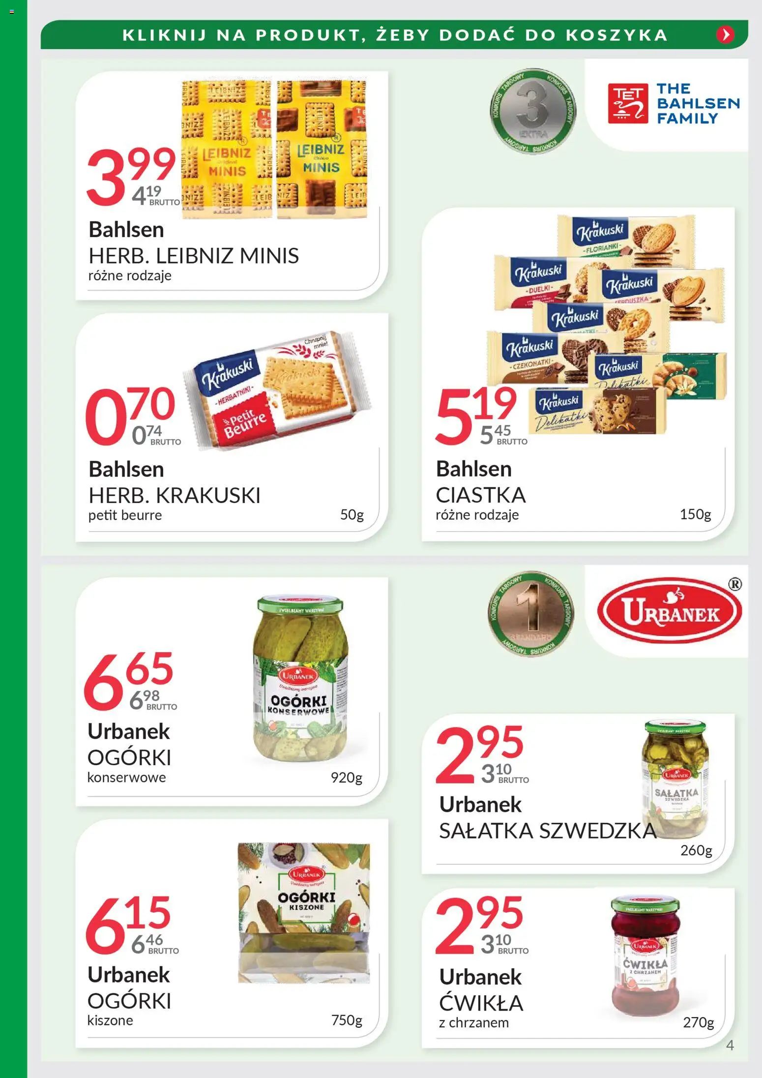 Eurocash Gazetka - Targi Jesień od 03.11.2025 | Strona: 4 | Produkty: Ciastka, Sałatka, Warzywa, Ogórki konserwowe