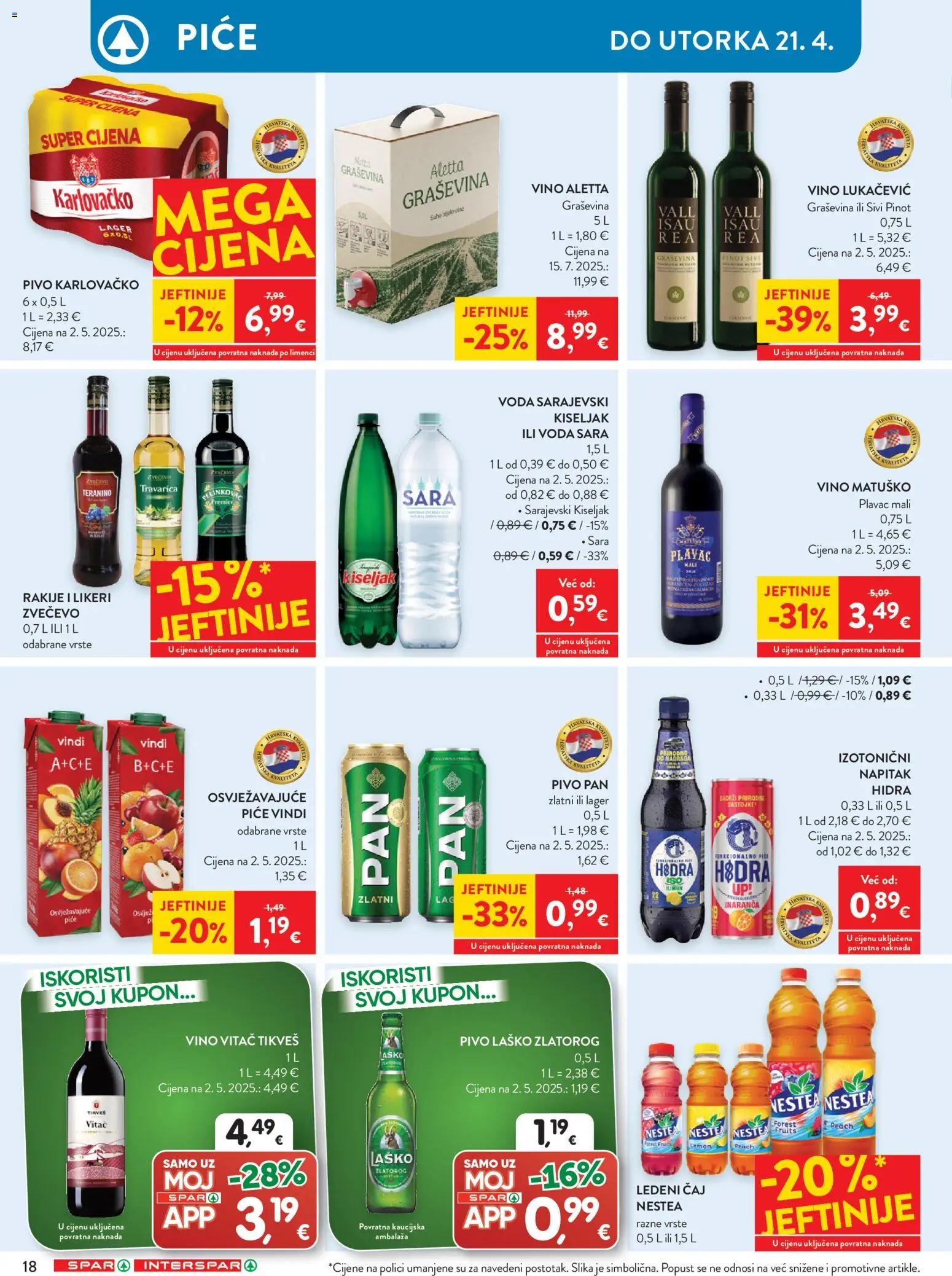 Spar katalog | vrijedi od 15.04.2026 | Stranica: 22 | Proizvodi: Vino, Pivo, Laško, Teranino