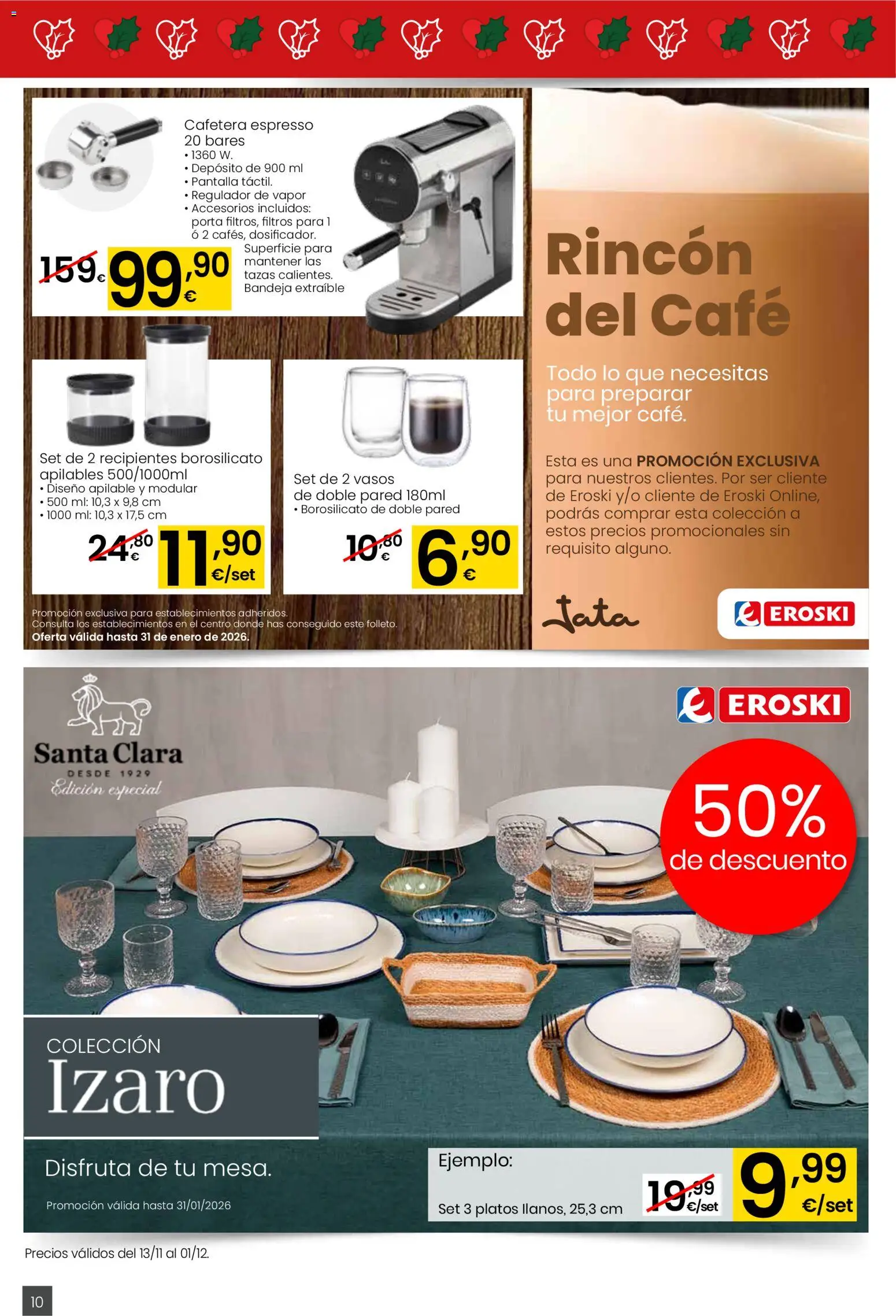 Eroski folleto │ válido desde el 13.11.2025 | Página: 38 | Productos: Café, Vasos, Cafetera, Bandeja