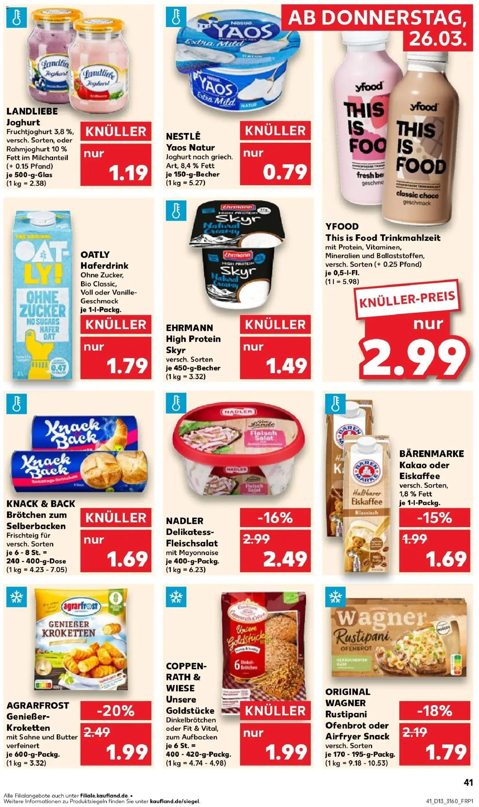Kaufland Prospekt Löbau	 – gültig ab 26.03.2026 | Seite: 41 | Produkte: Fruchtjoghurt, Haferdrink, YFood, Zucker