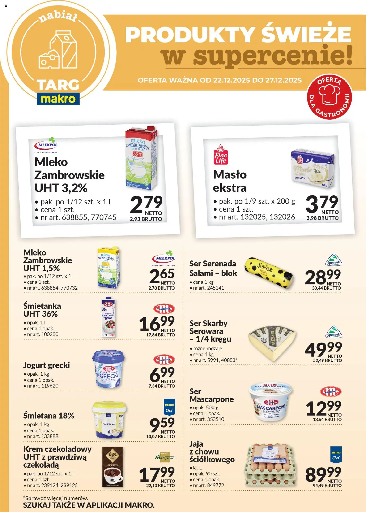 Makro Gazetka - Produkty świeże w supercenie od 22.12.2025 | Strona: 3 | Produkty: Martini, Jogurt naturalny, Mleko, Krem