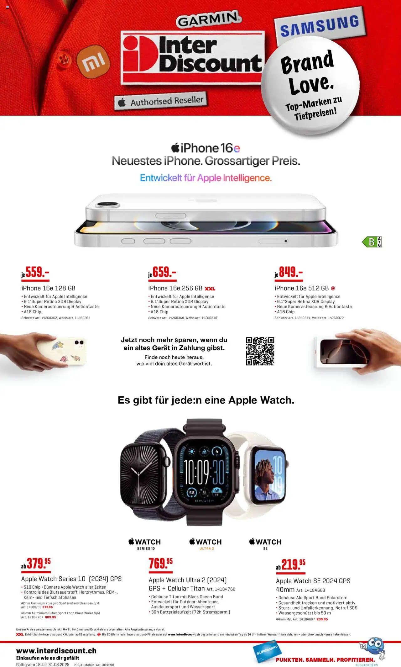 Interdiscount Aktionen Mobile ab 18.08.2025 | Seite: 4 | Produkte: Uhr, Apple, Samsung, Iphone