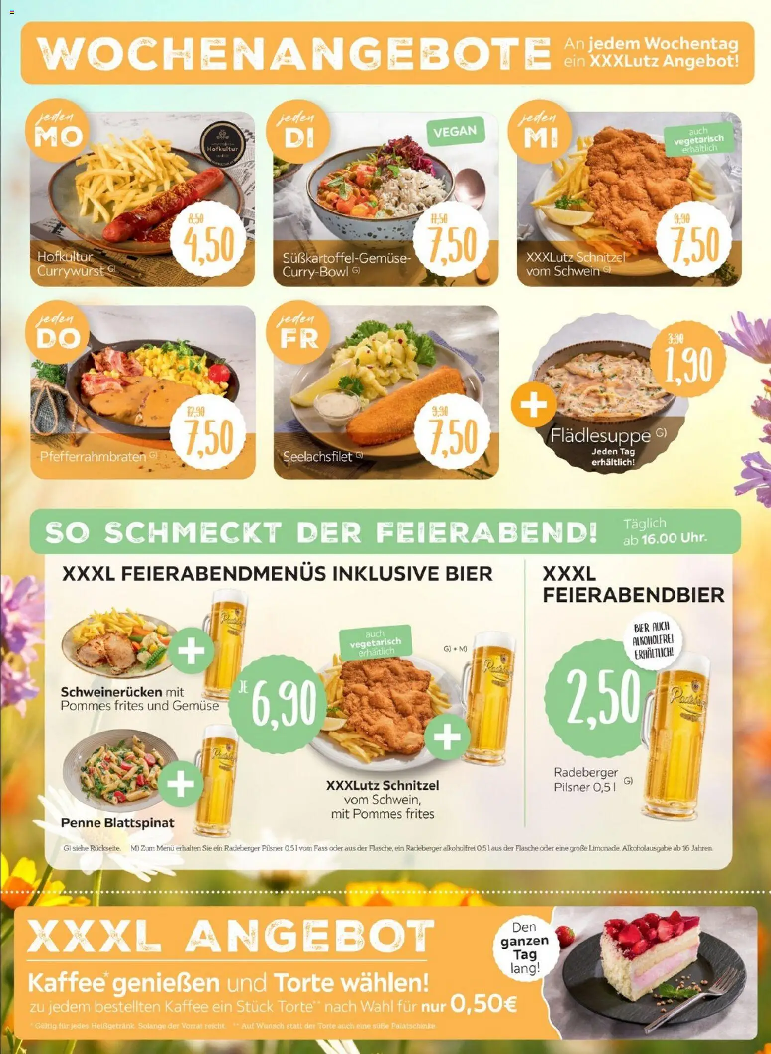 XXXLutz Restaurantgutscheine – gültig ab 09.04.2026 | Seite: 2 | Produkte: Kaffee, Bier, Pommes, Gemüse