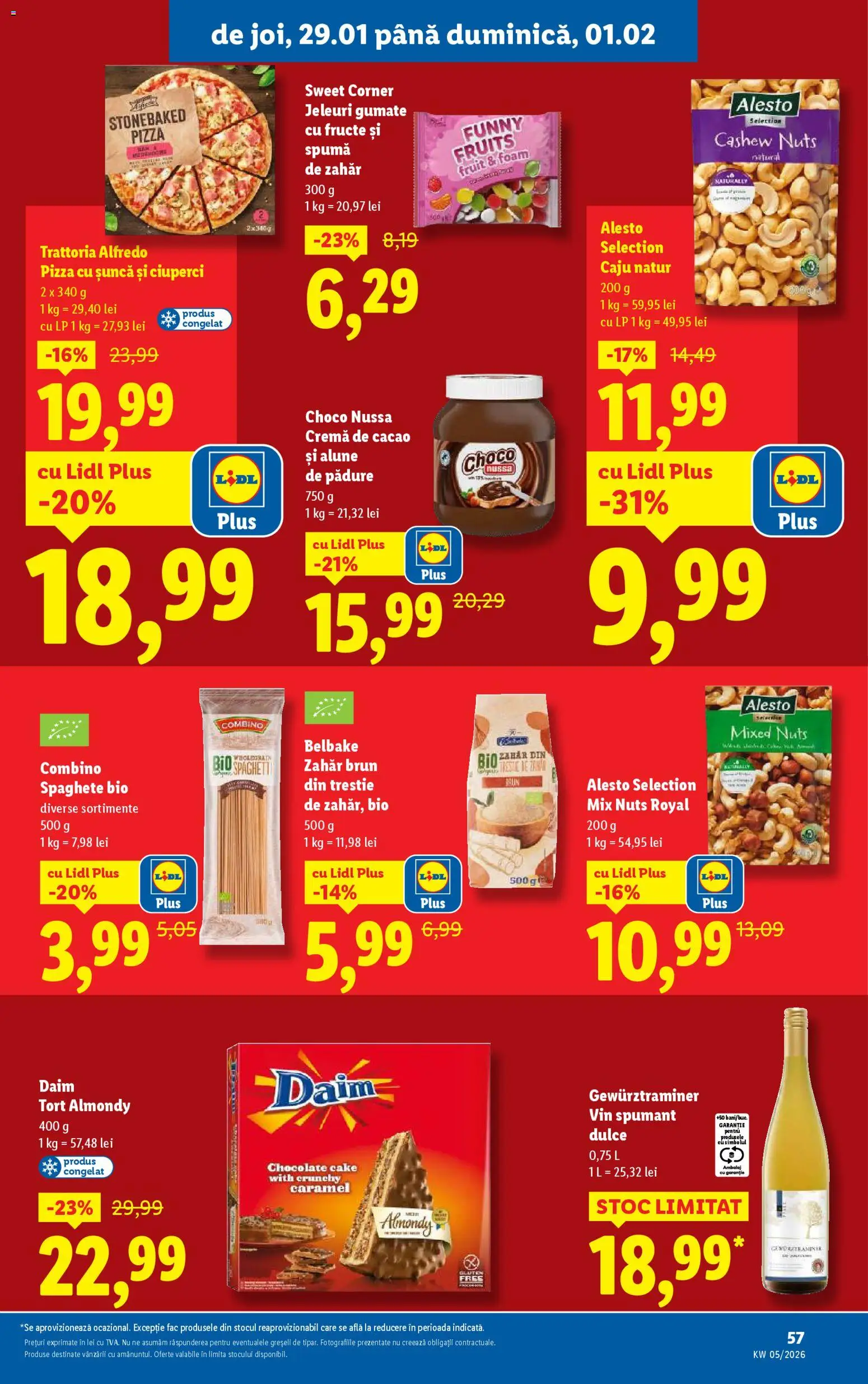 Noul catalog Lidl – valabil de la 26.01.2026 | Pagină: 57 | Produse: Alune, Șuncă, Fructe, Jeleuri