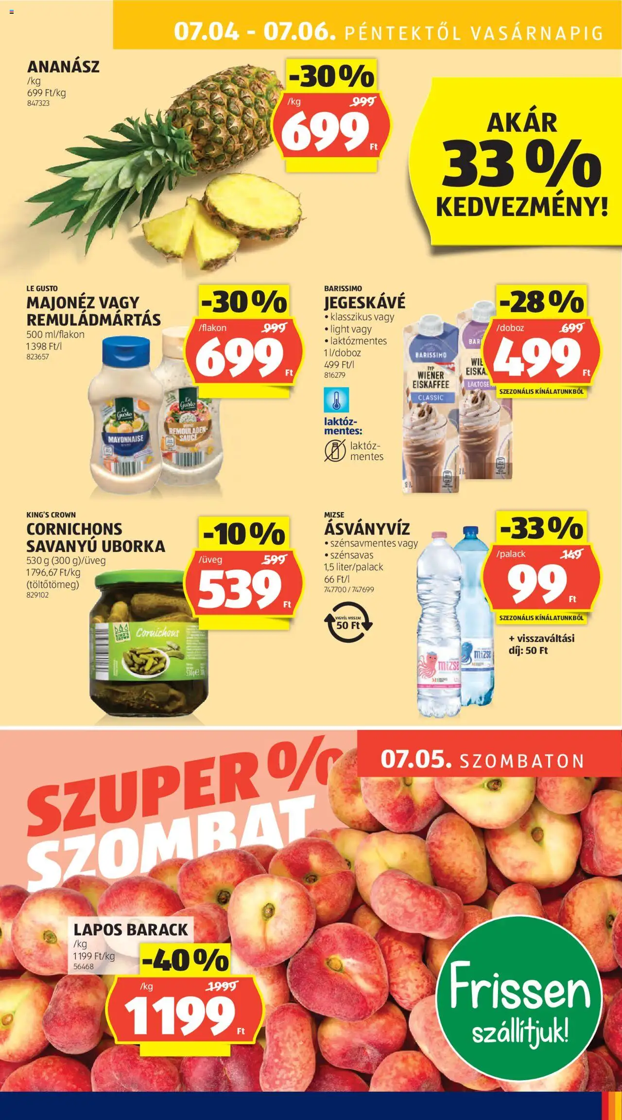Aldi akciós ujság - amely érvényes a következő dátumtól: 03.07.2025 | Oldal: 51 | Termékek: Jegeskávé, Ásványvíz, Ananász, Majonéz