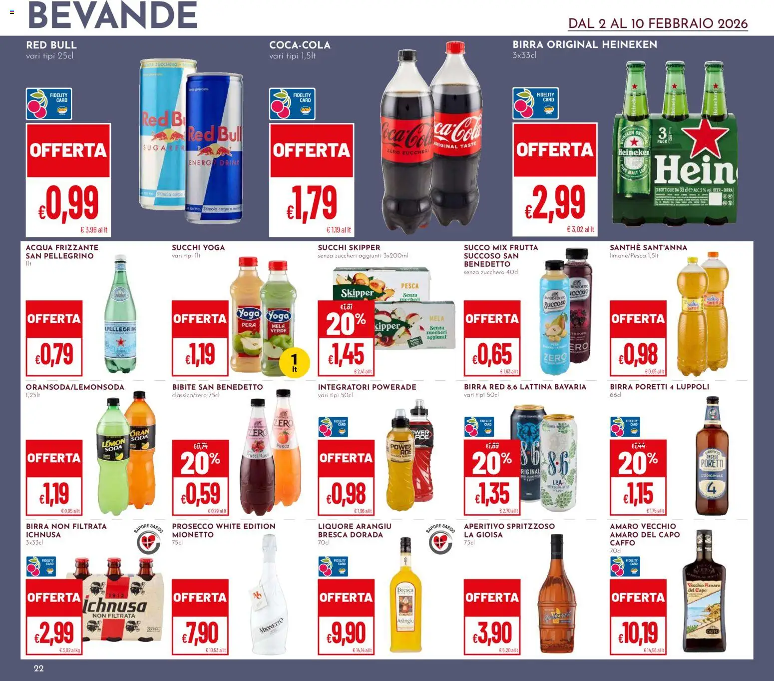 Volantino Pan del 02.02.2026 | Pagina: 22 | Prodotti: Acqua, Zucchero, Pera, Heineken