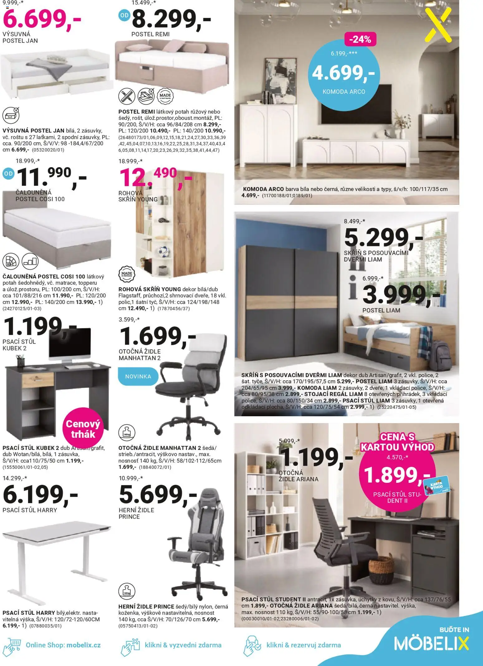Möbelix leták od 06.04.2026 | Strana: 9 | Produkty: Manhattan, Židle, Psací stůl, Skříň