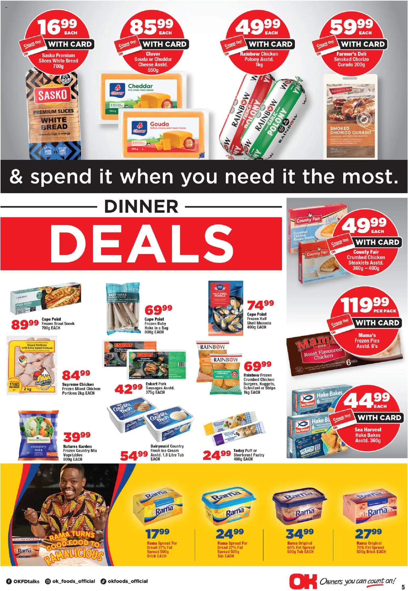 New OK Foods catalogue – valid from 21.01.2026 | Page: 5 | Products: Polony, Chicken, Pork, Vegetables