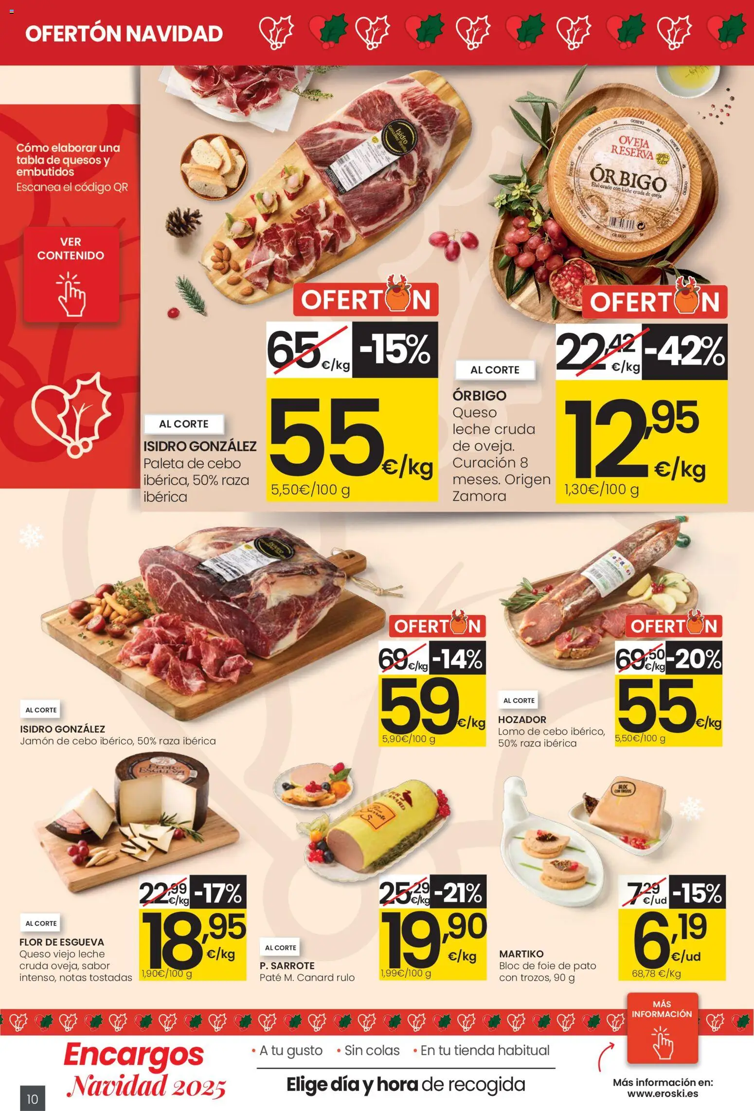 Eroski - Ofertón Navidad  │ válido desde el 27.11.2025 | Página: 10 | Productos: Leche, Queso, Paté, Νυχτικό